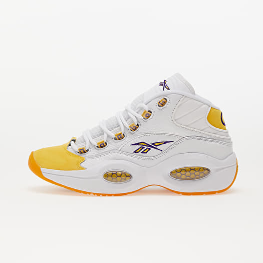 Reebok Question Mid White/ Yellow Thread/ Ultra Violet