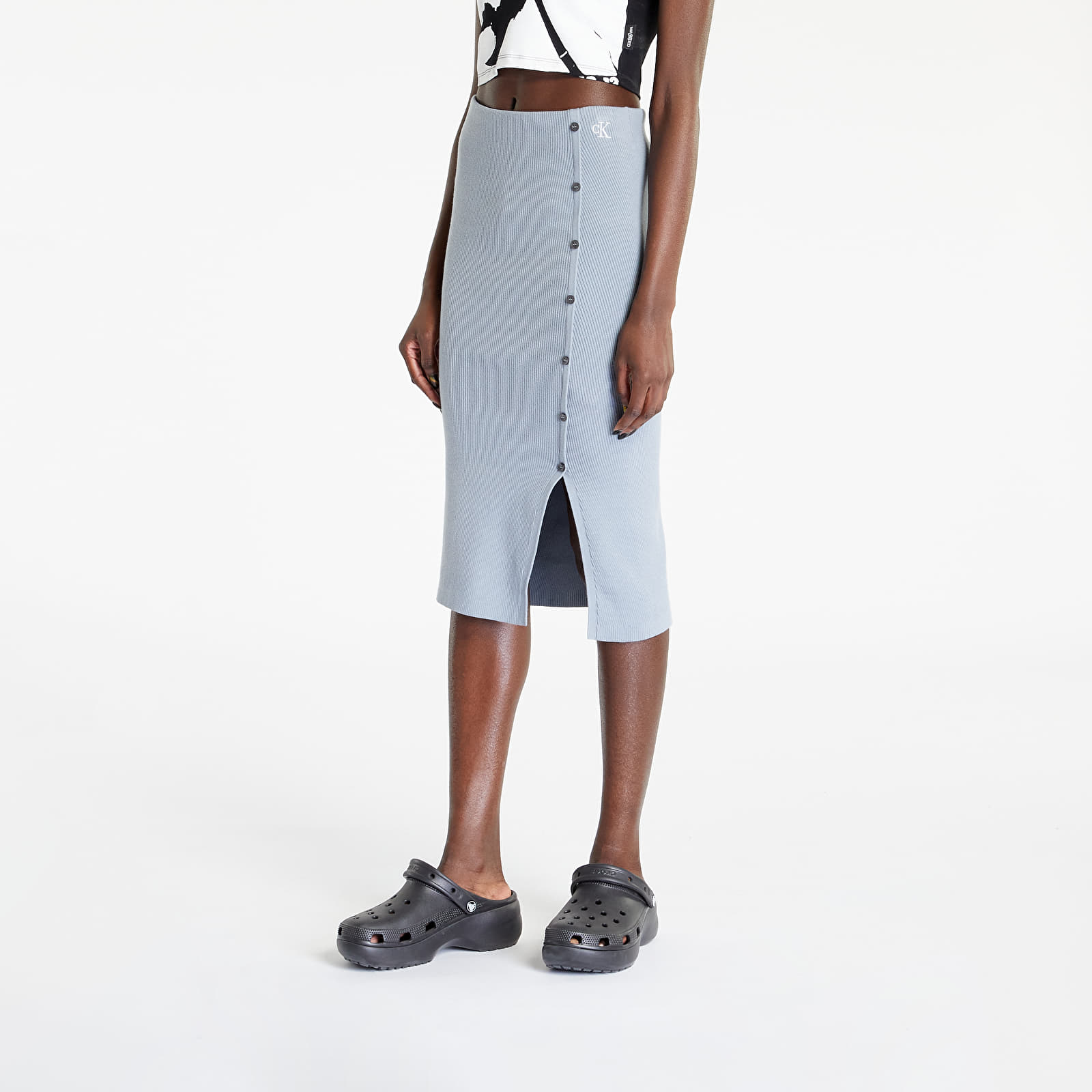 Krila  CALVIN KLEIN JEANS Button Down Skirt Grey
