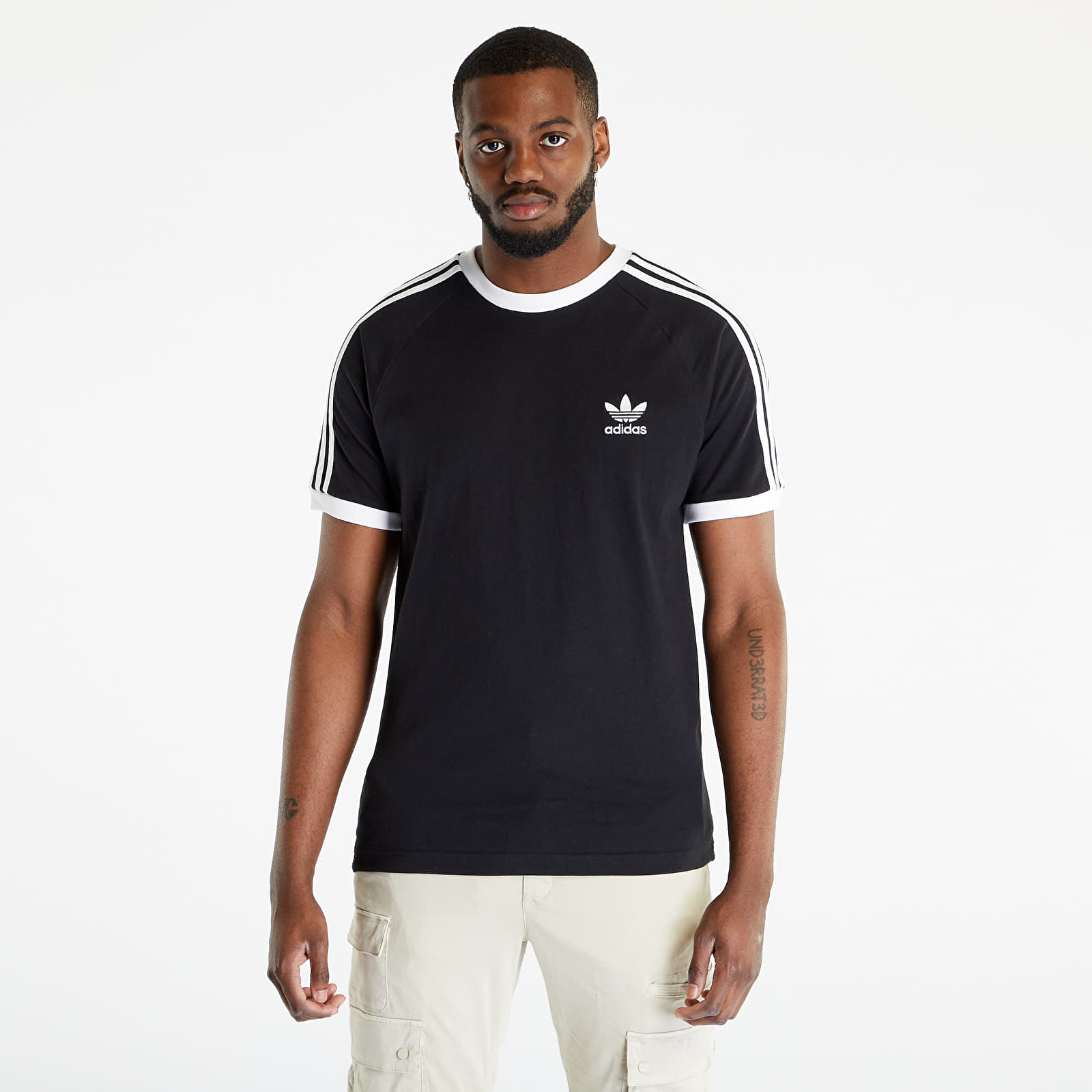 T-shirts adidas Originals 3-Stripes Short Sleeve Tee Black | Queens