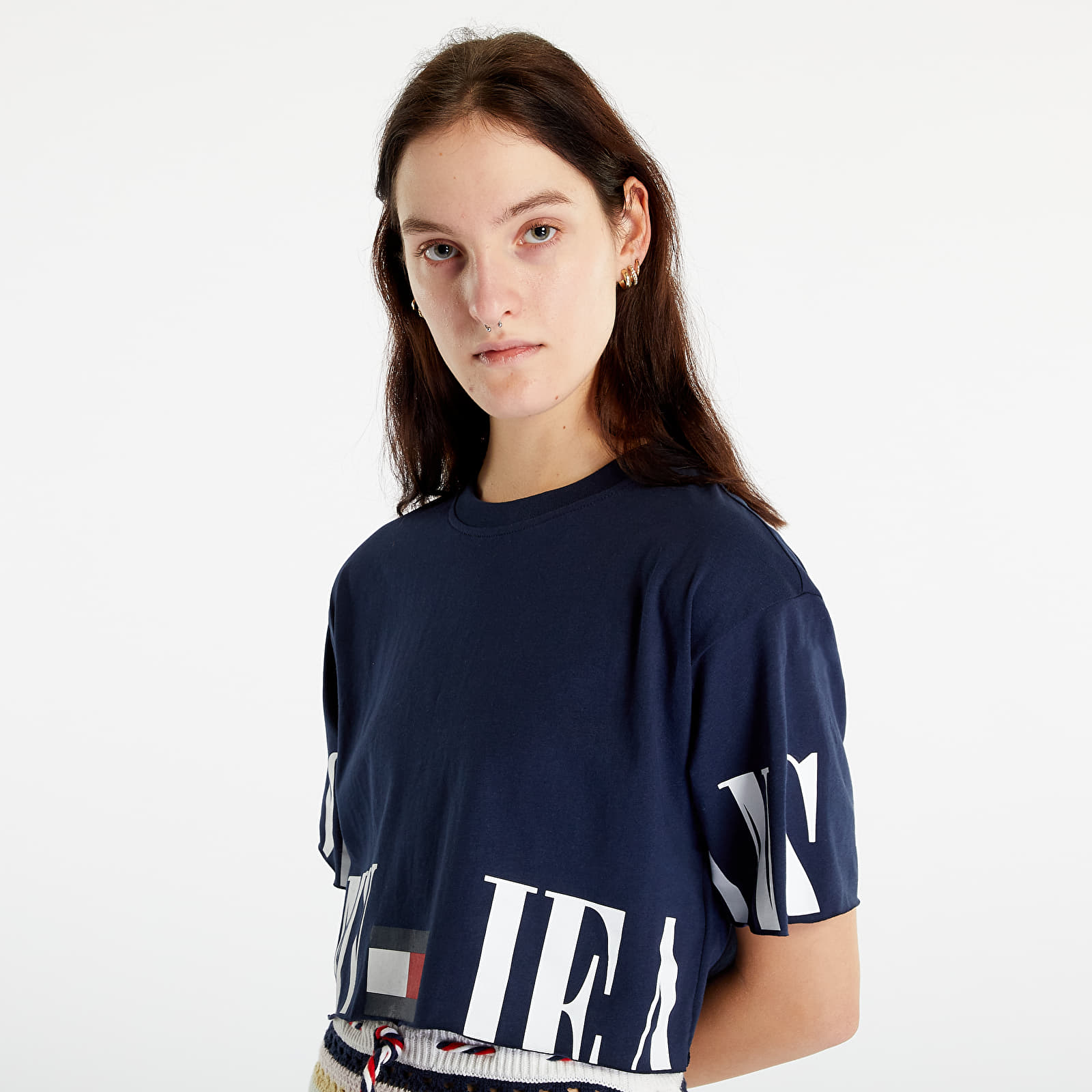 T-shirts TOMMY JEANS Oversized Crop Archive T-Shirt Twilight Navy | Queens