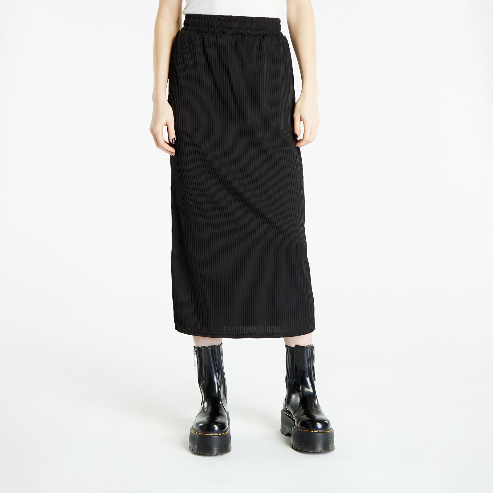 Sukne Urban Classics Ladies Rib Jersey Midi Skirt Black