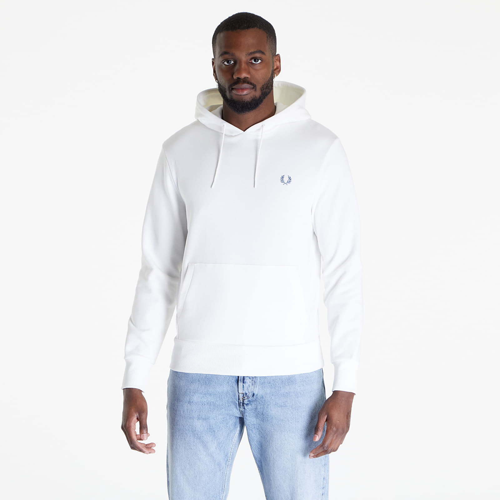 Mikiny FRED PERRY Laurel Wreath Hooded Sweatshirt Snow White
