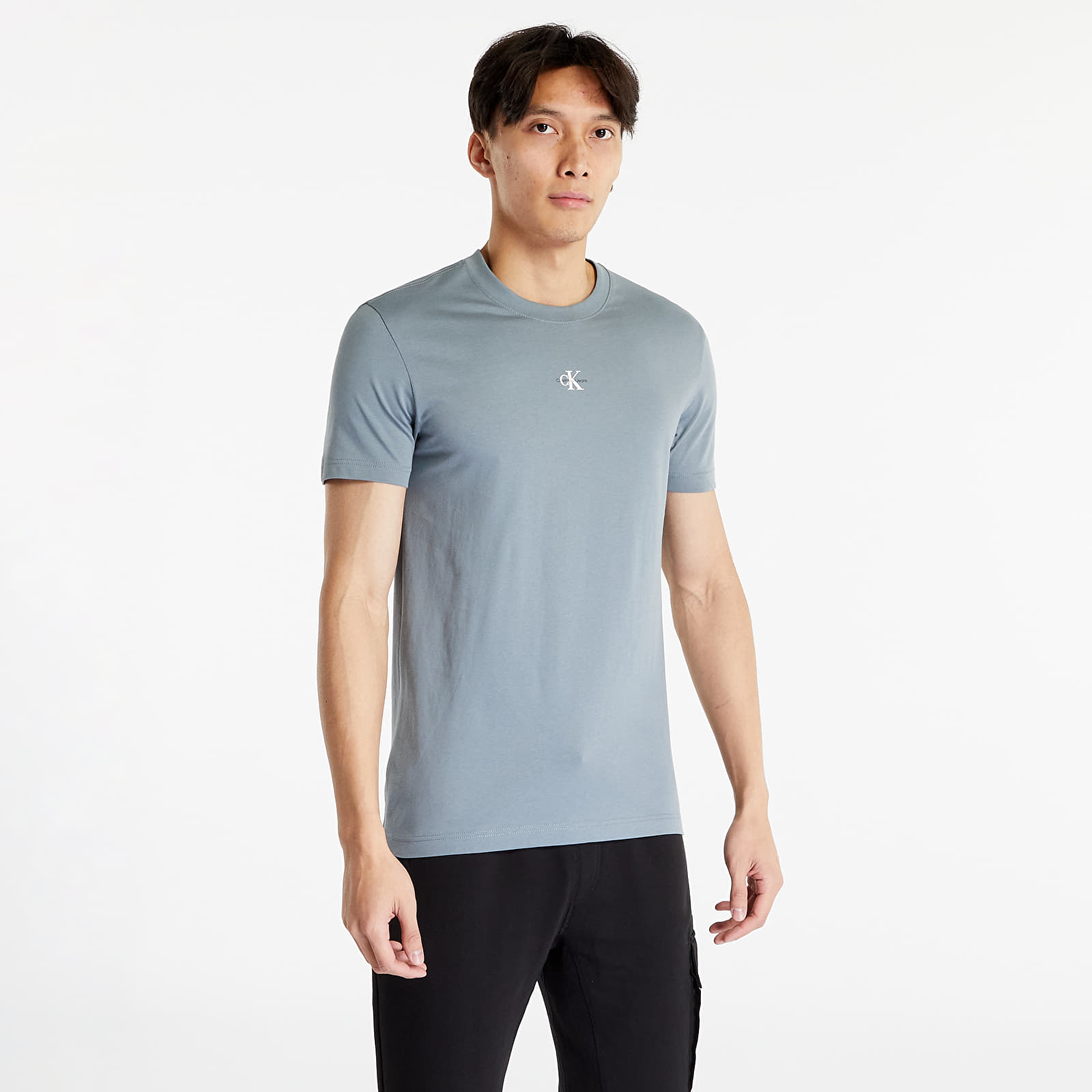 Trička CALVIN KLEIN JEANS Micro Monologo Short Sleeve Tee Overcast Grey