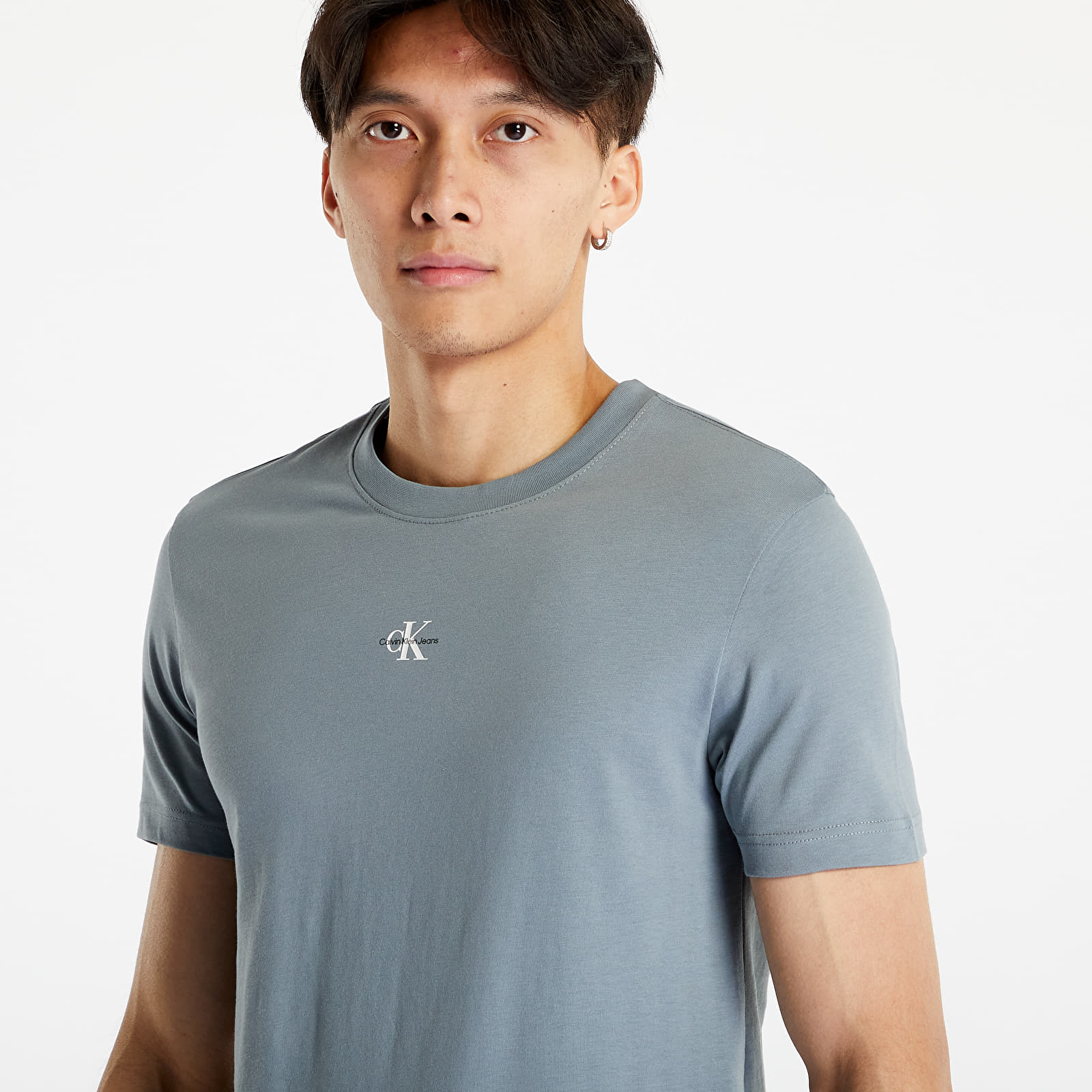 Trička CALVIN KLEIN JEANS Micro Monologo Short Sleeve Tee Overcast Grey