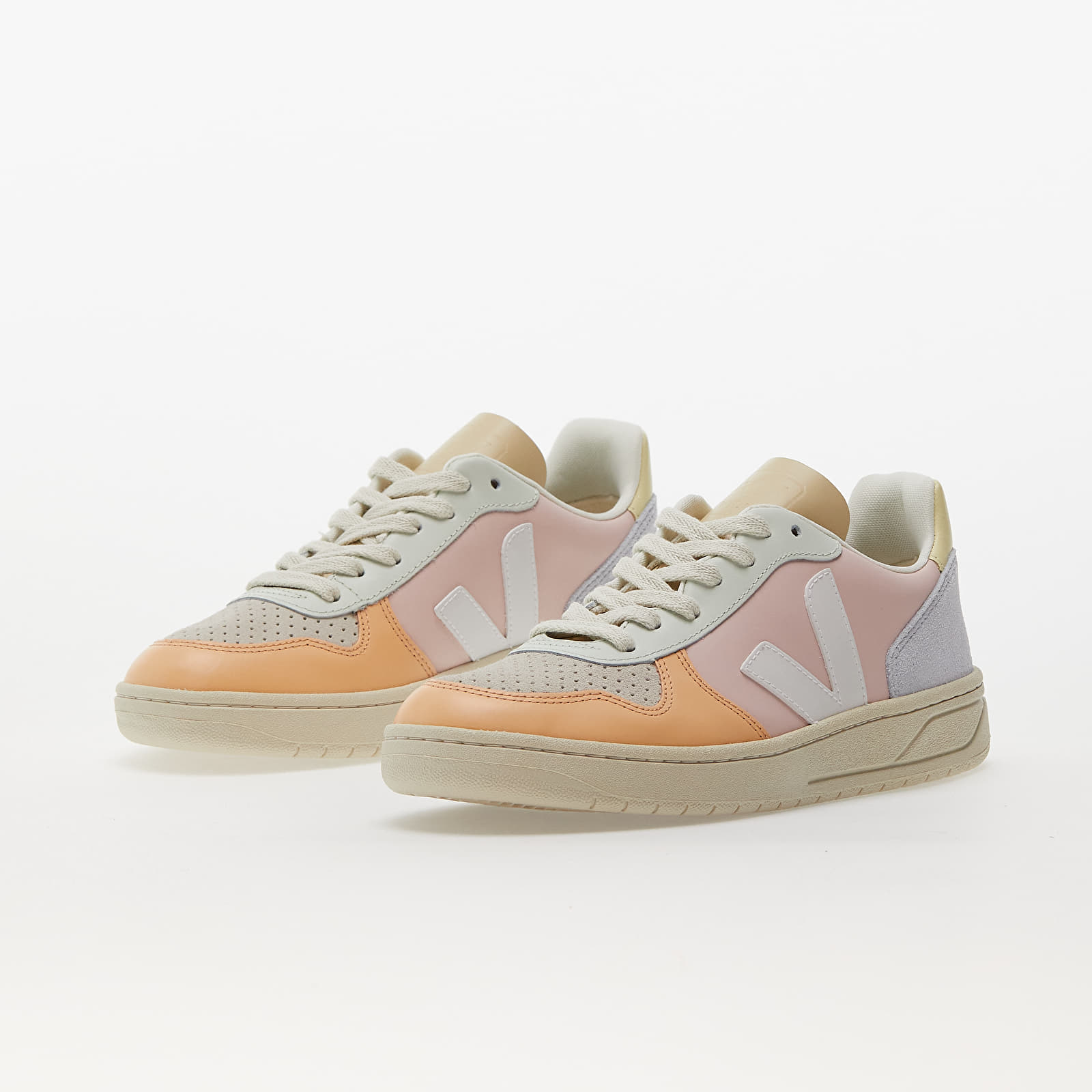 Sneakers und Schuhe für Frauen Veja V-10 Leather W Petale/ White/ Multico