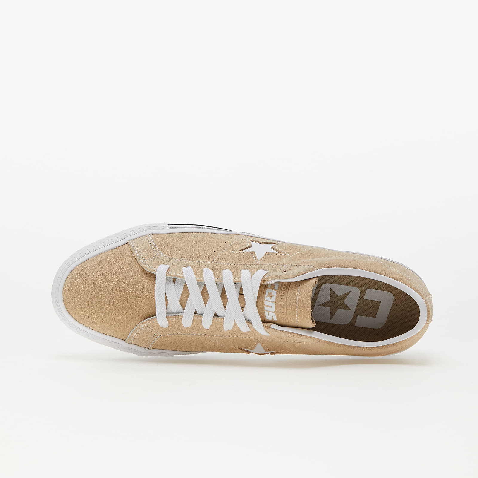 Men s shoes Converse One Star Pro Classic Suede Oat Milk White