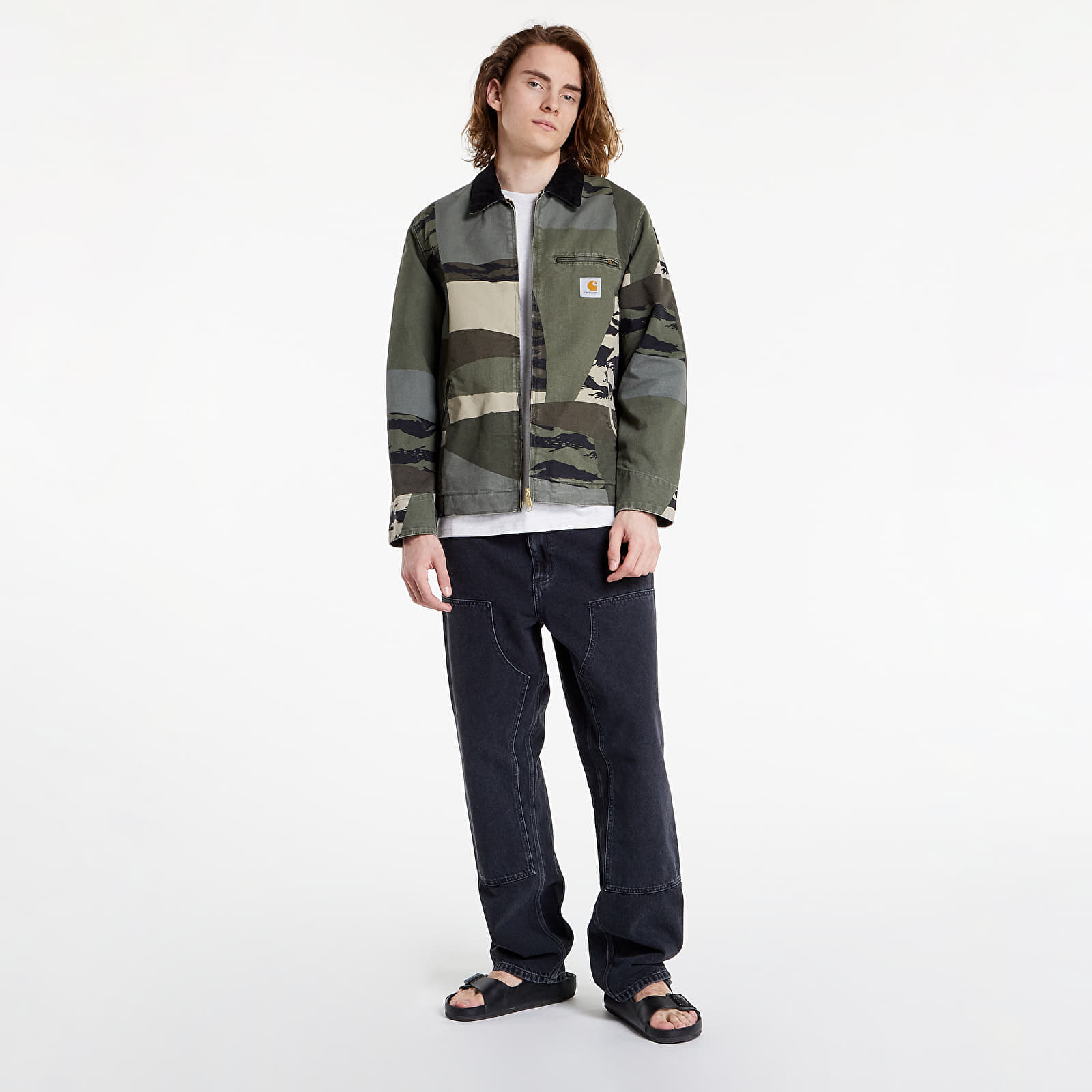 Chaquetas Carhartt WIP Detroit Jacket Camo Mend/ Black Stone Washed