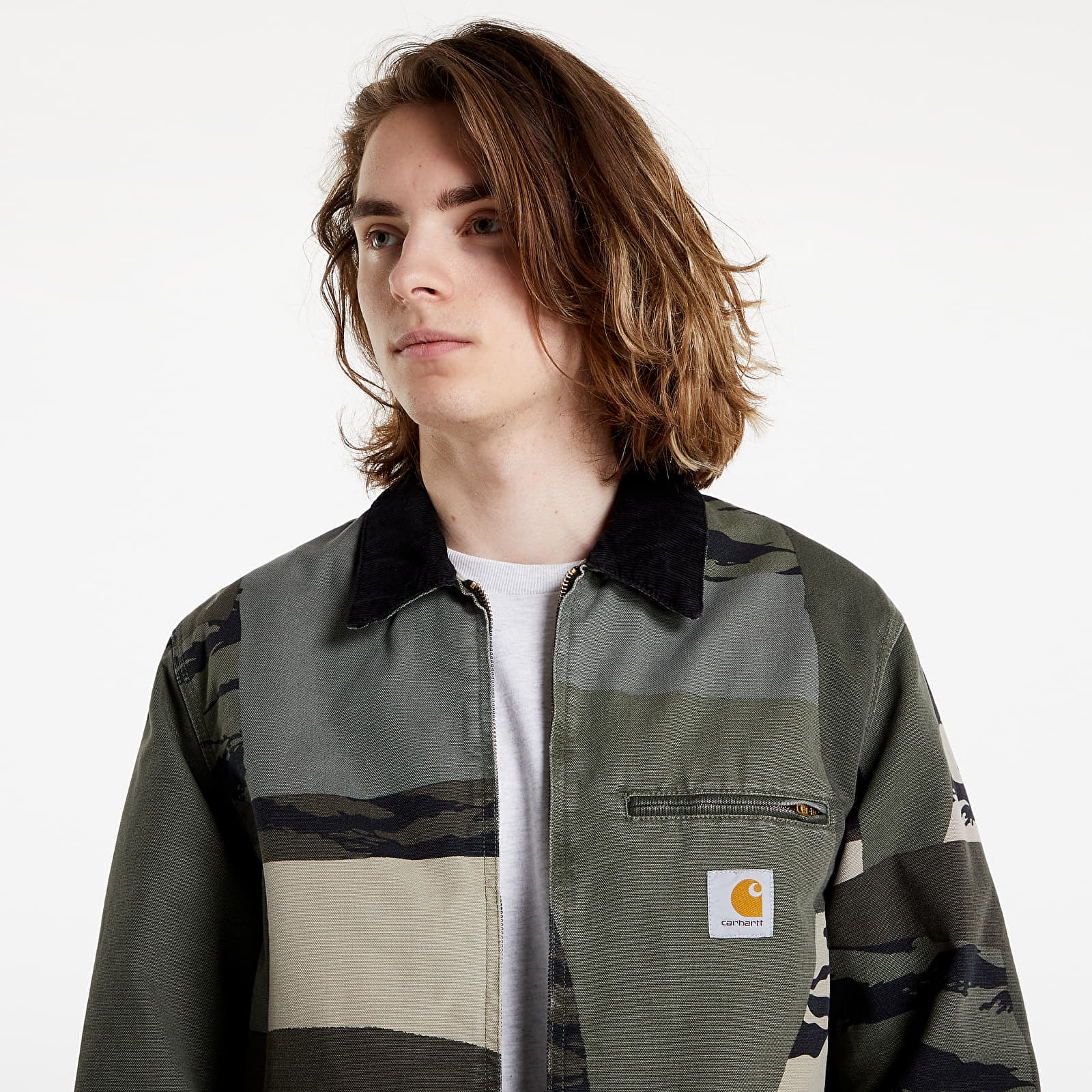 Chaquetas Carhartt WIP Detroit Jacket Camo Mend/ Black Stone Washed