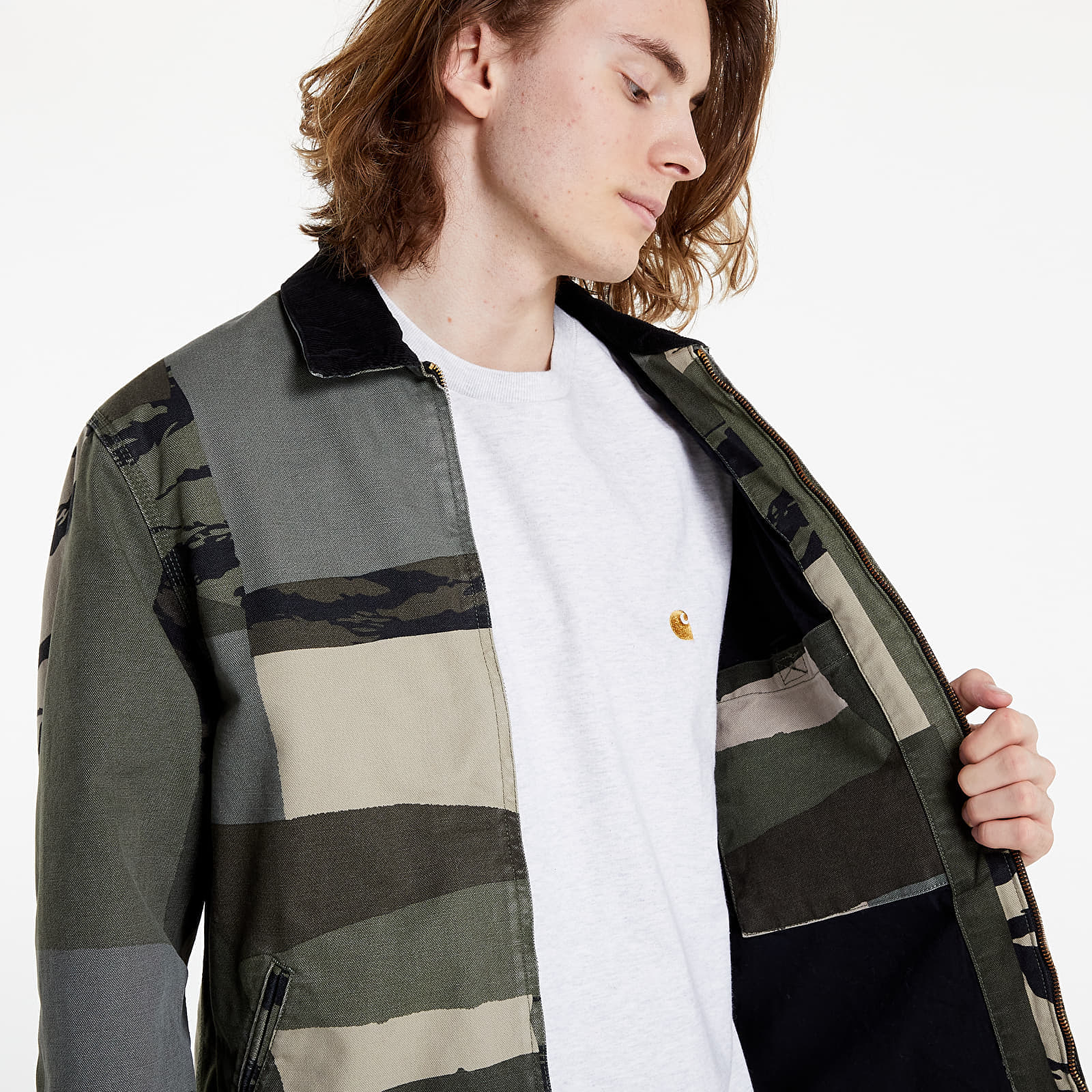 Chaquetas Carhartt WIP Detroit Jacket Camo Mend/ Black Stone Washed
