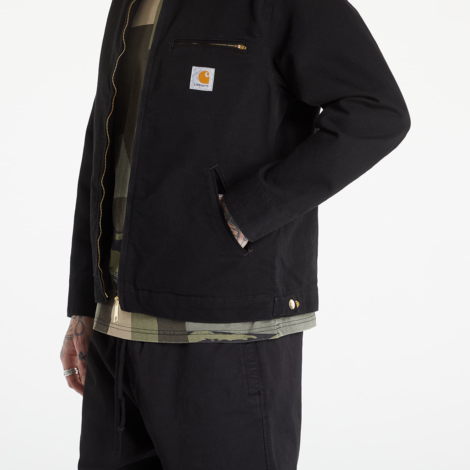 Jackets Carhartt WIP Detroit Jacket Black/ Black Rinsed | Queens