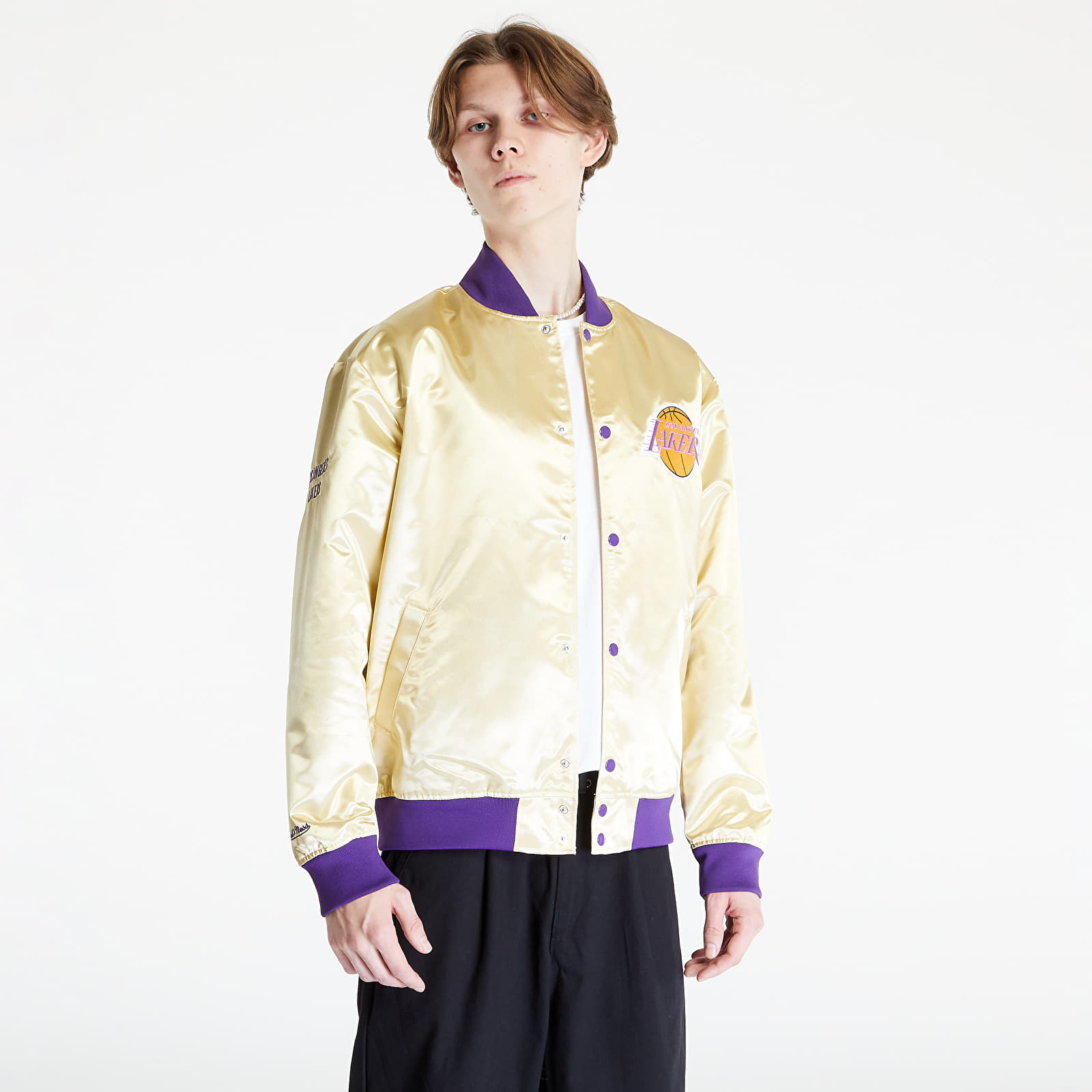 Bundy Mitchell & Ness Fashion LW Satin Jacket Light Gold