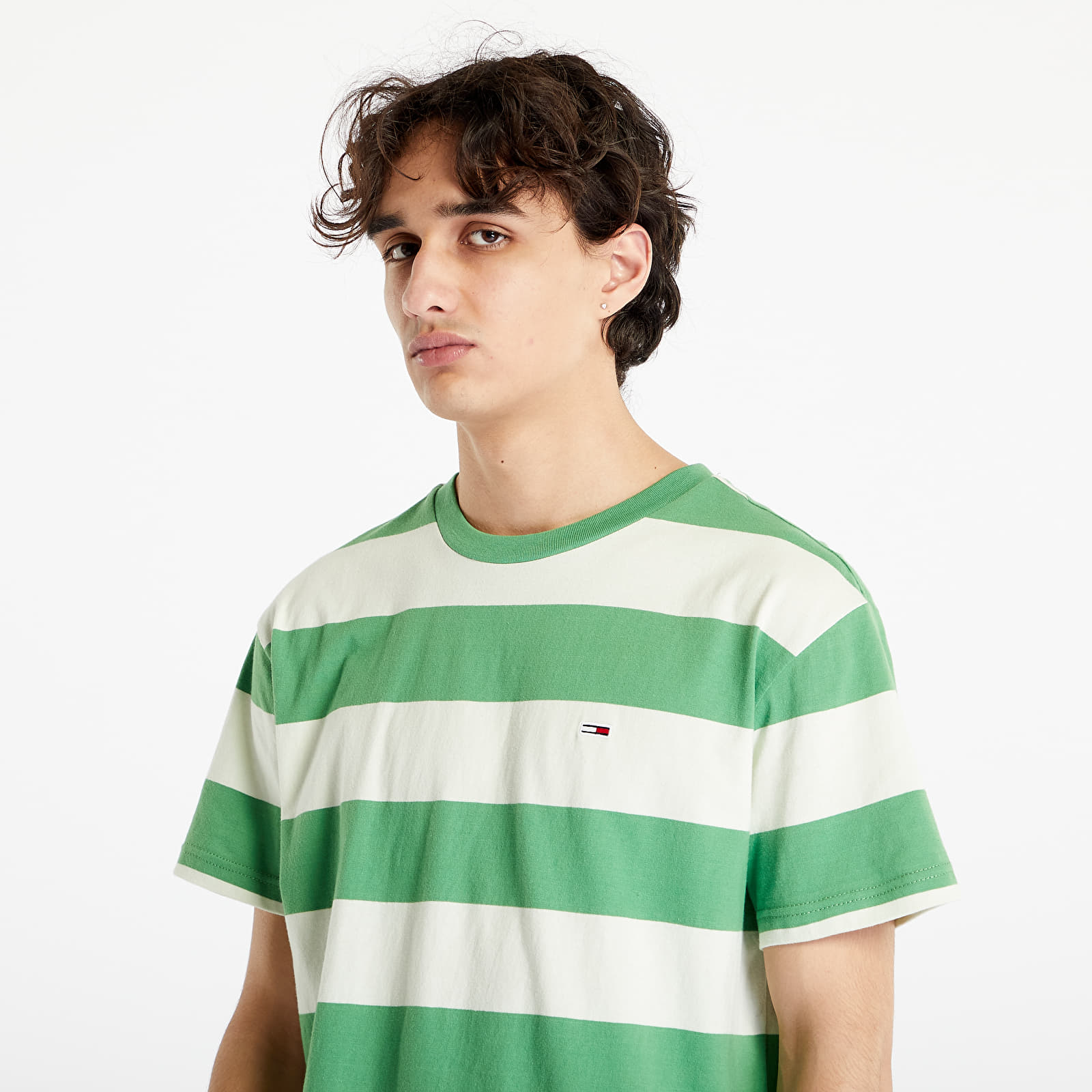 T-Shirts TOMMY JEANS Classic Tonal Strip T-Shirt Coastal Green Stripe