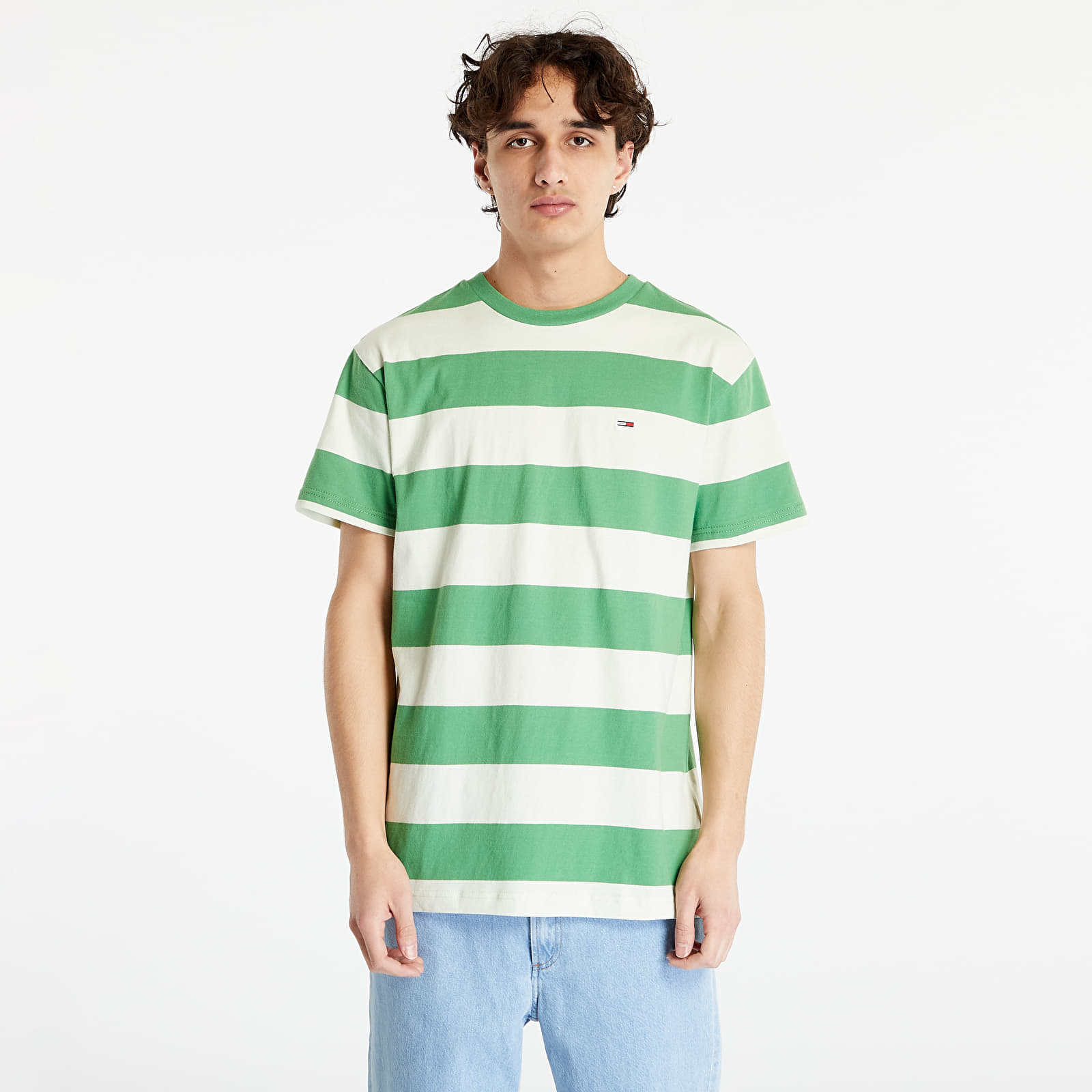 T shirts TOMMY JEANS Classic Tonal Strip T Shirt Coastal Green Stripe Queens