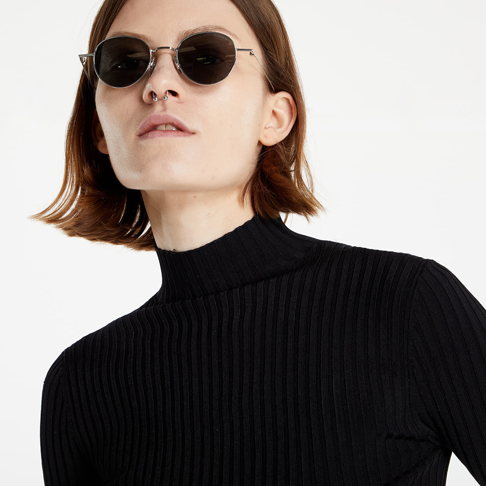 Swetry CALVIN KLEIN JEANS Back Logo Shiny Sweater Ck Black