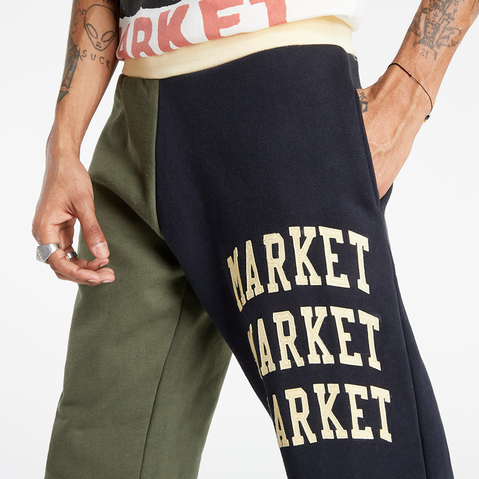 Jogginghosen Market Colorblock Sweatpants Navy/ Pine