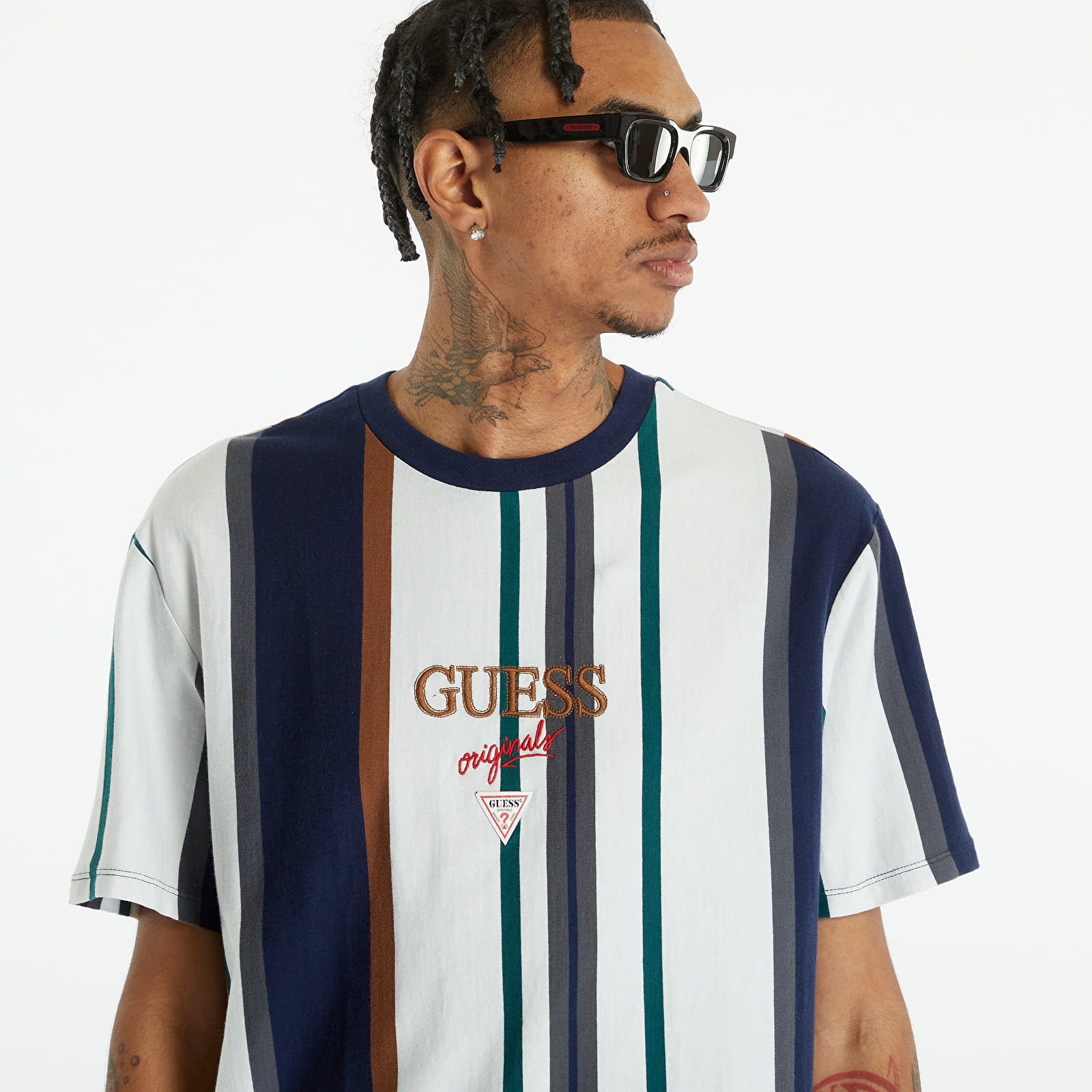 Guess men's striped t shirt shop