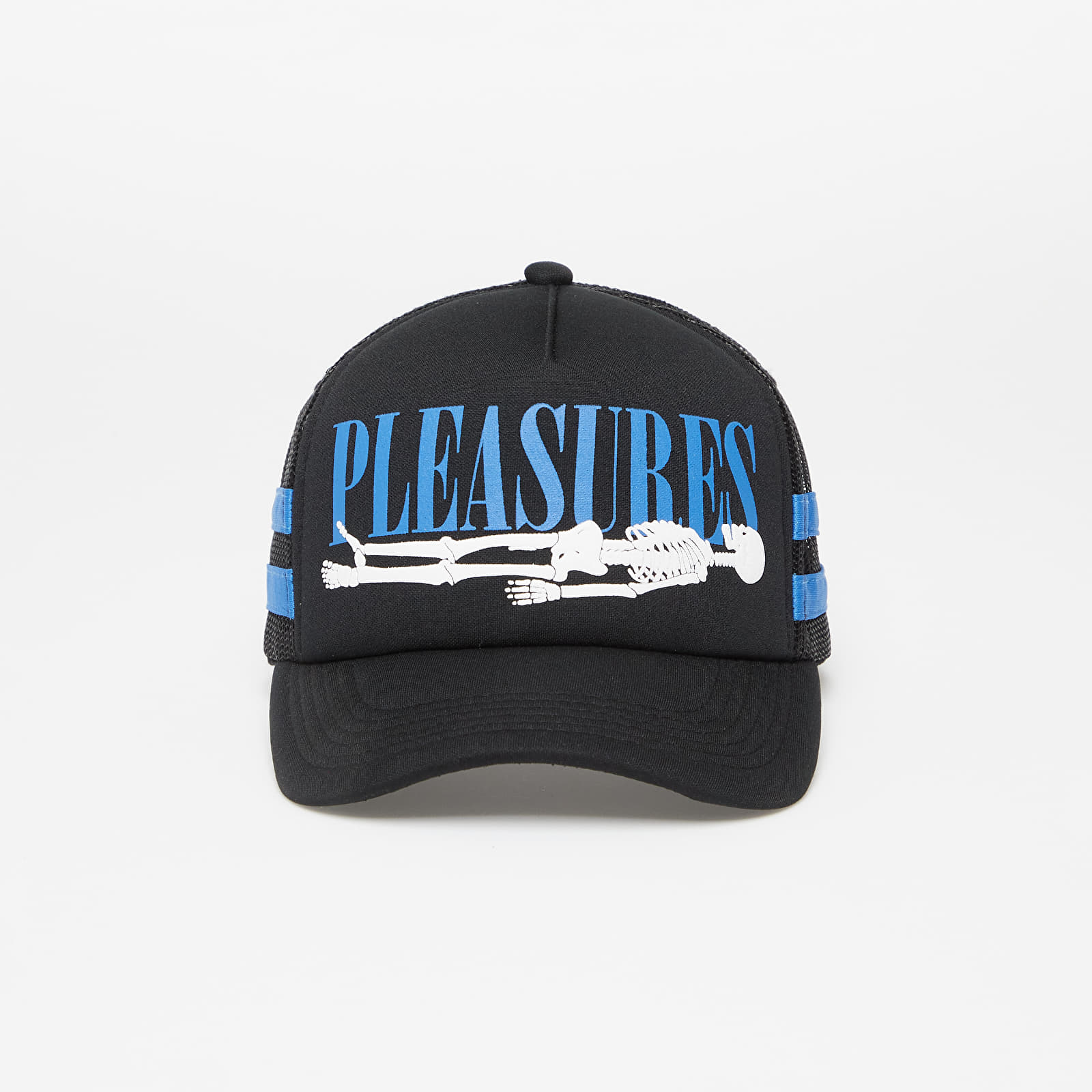 Caps PLEASURES Bones Trucker Snapback Black