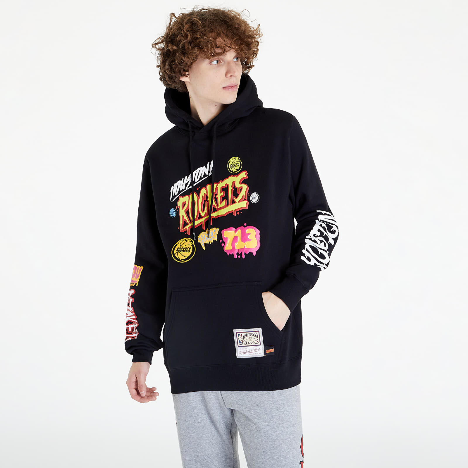Mikiny Mitchell & Ness Slap Sticker Hoodie Black