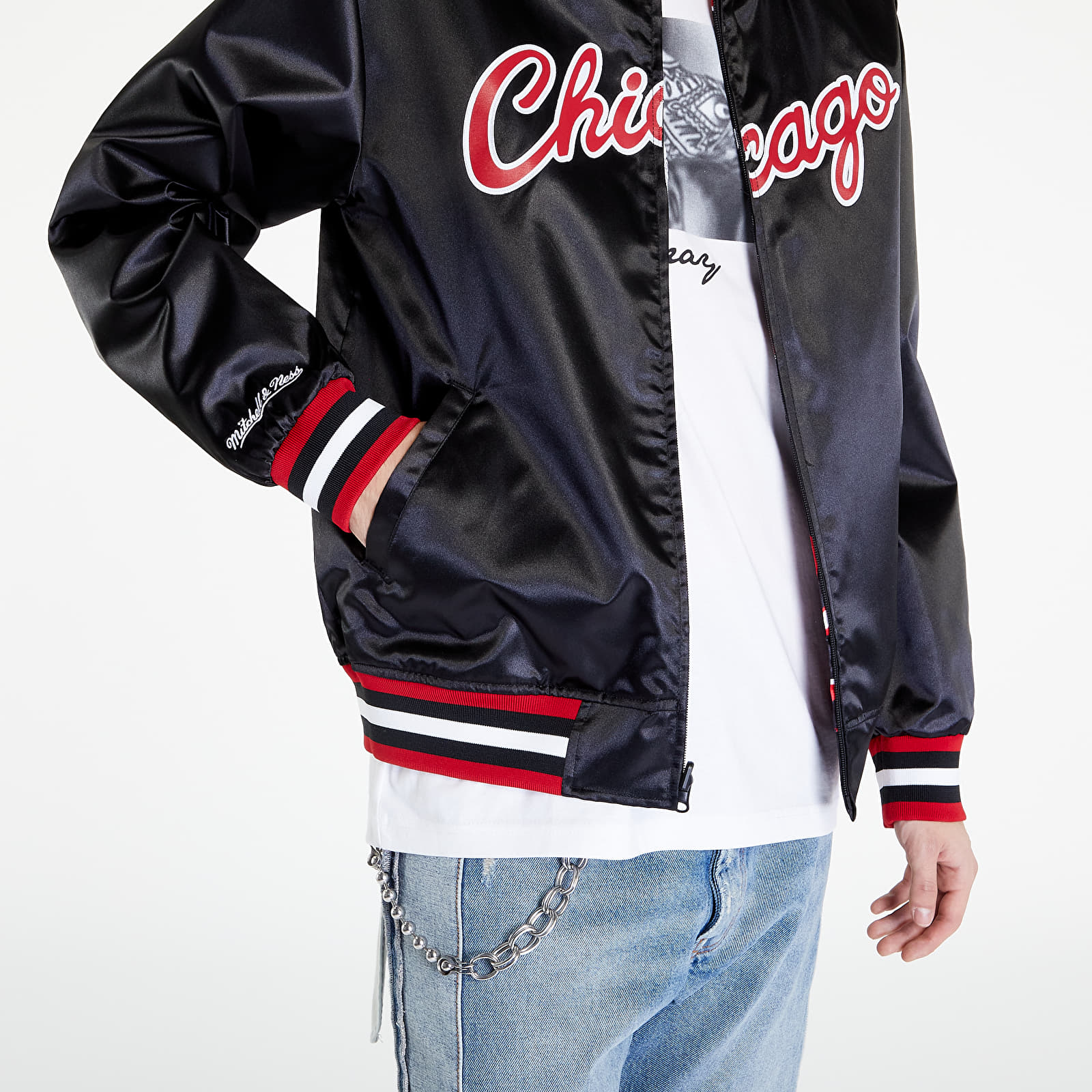 Куртки Mitchell & Ness Slap Sticker Reversible Jacket Black