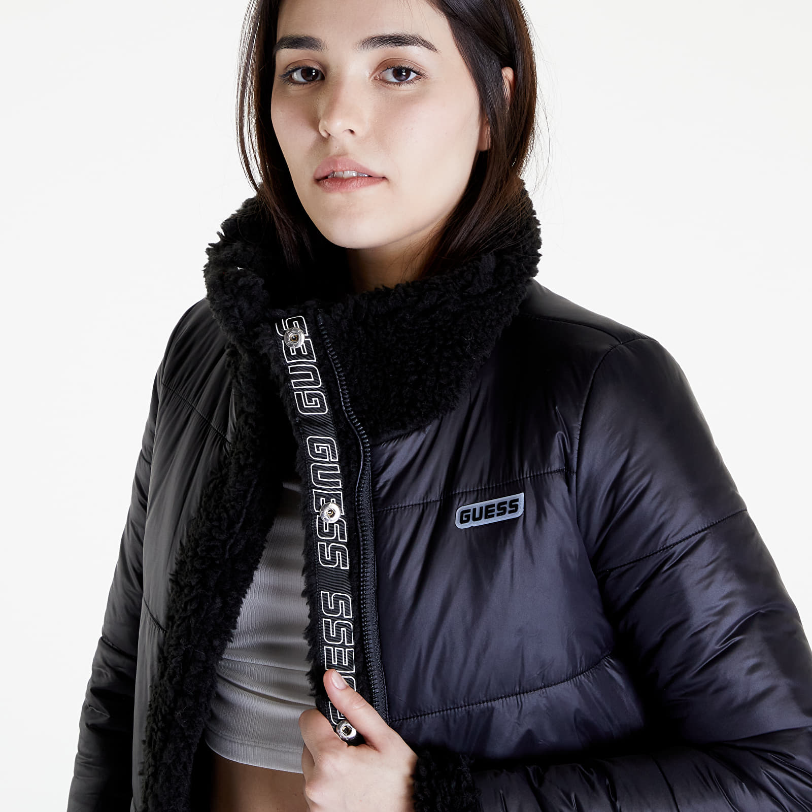 Jackets GUESS Charis Reversible Jacket Black Queens