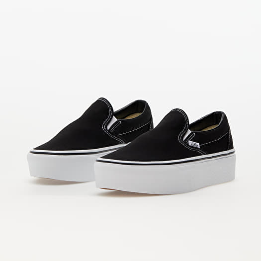 Men s sneakers and shoes Vans Classic Slip On Stackform Canvas Black True White Queens