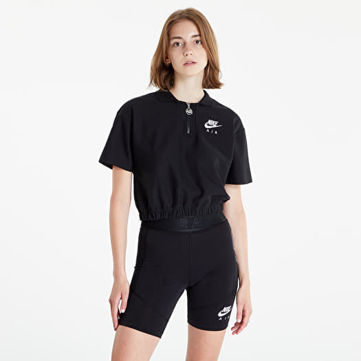 T shirts Nike Sportswear Air Pique Polo Black White Queens