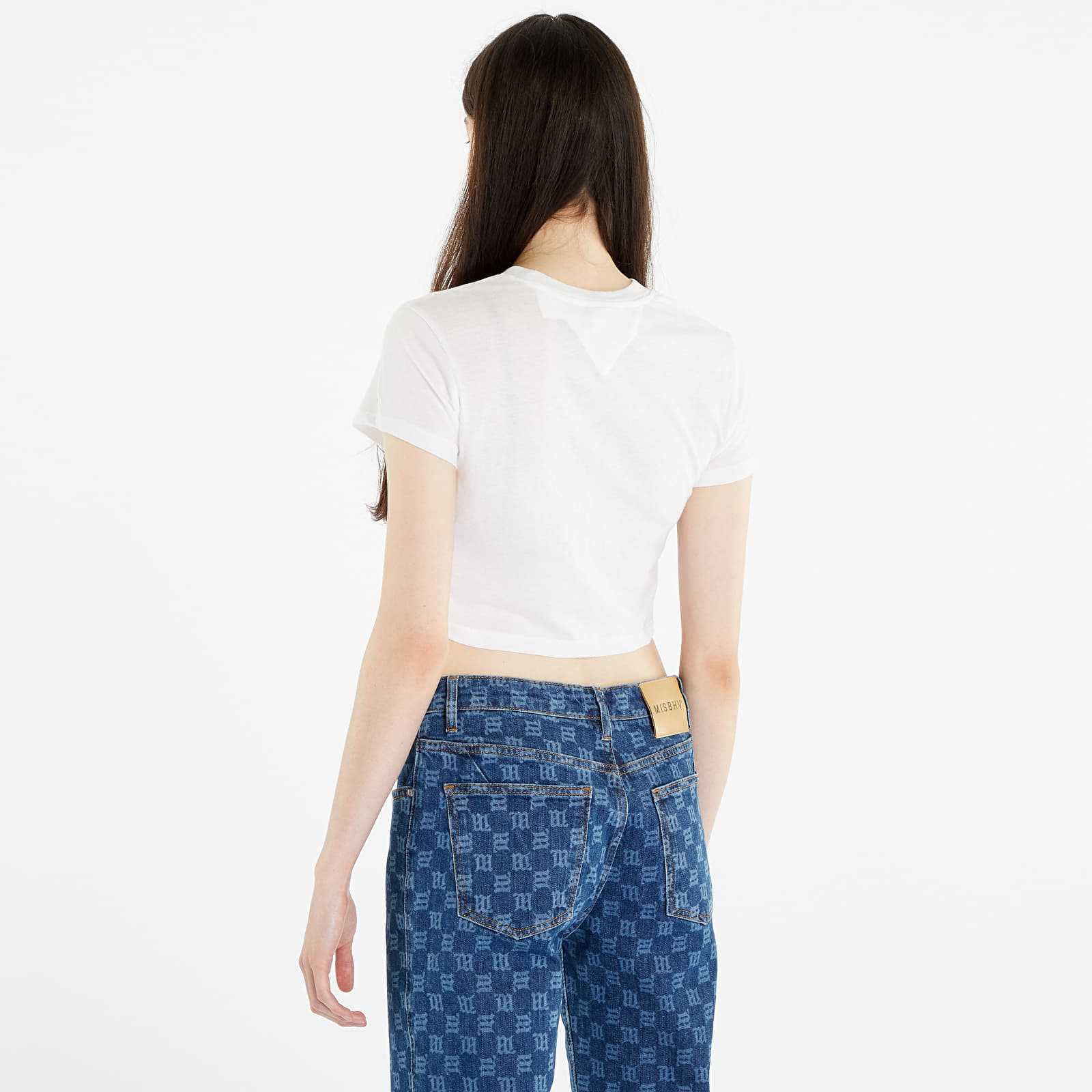 Trička TOMMY JEANS Essential Logo Cropped T-Shirt White