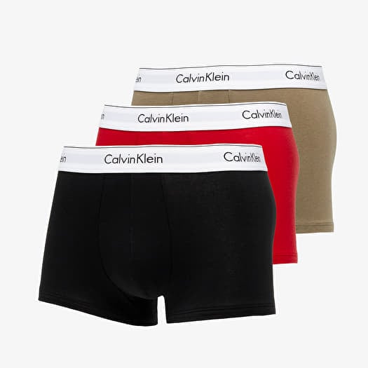 Boxer shorts Calvin Klein Modern Cotton Stretch Trunk 3 Pack Fuschia Berry/  Gray Olive/ Black