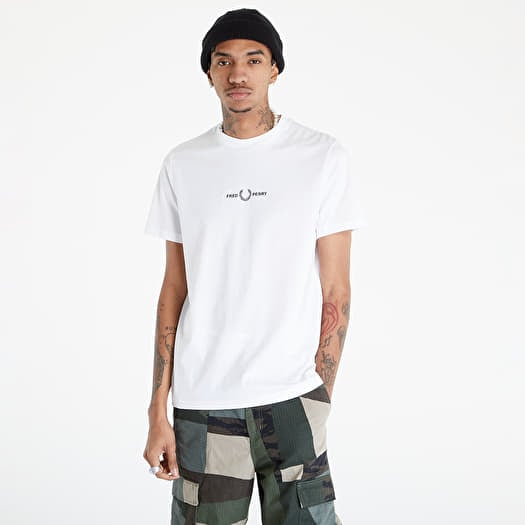 Tričko FRED PERRY Embroidered T-Shirt White