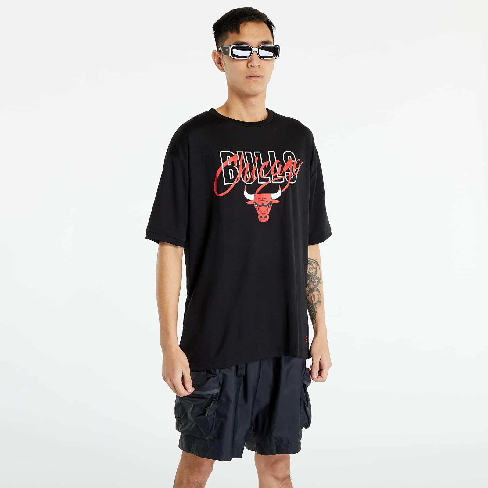 T-shirts New Era Chicago Bulls NBA Script Oversized T-Shirt Black