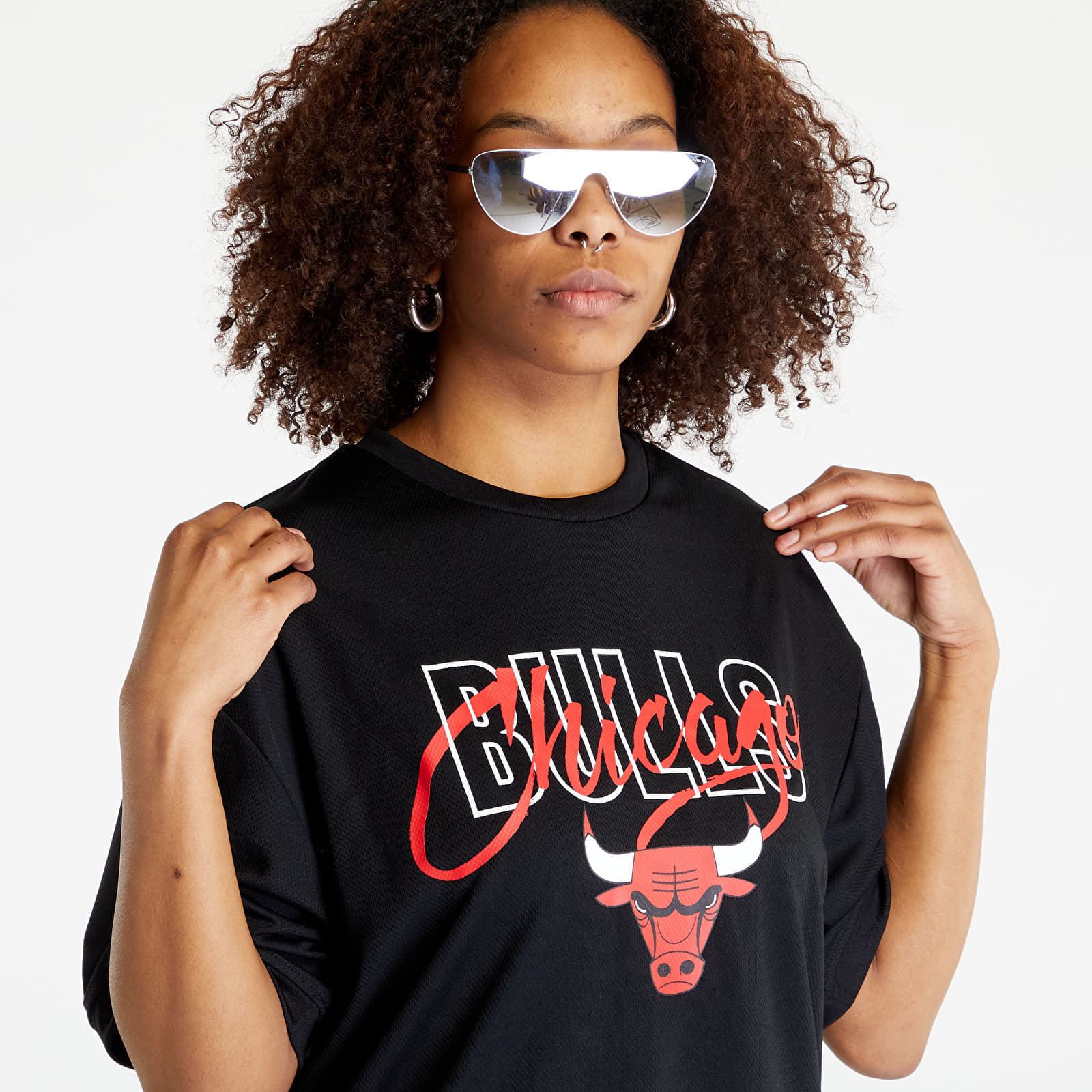 T-shirts New Era Chicago Bulls NBA Script Oversized T-Shirt Black