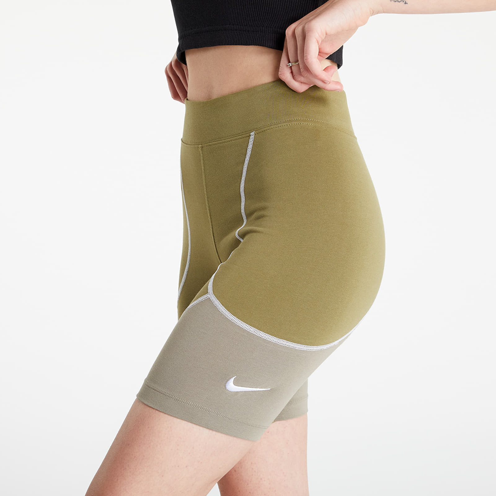 Pantaloni scurți Nike Sportswear Graphic Bike Shorts Pilgrim/ Matte Olive/ White/ White