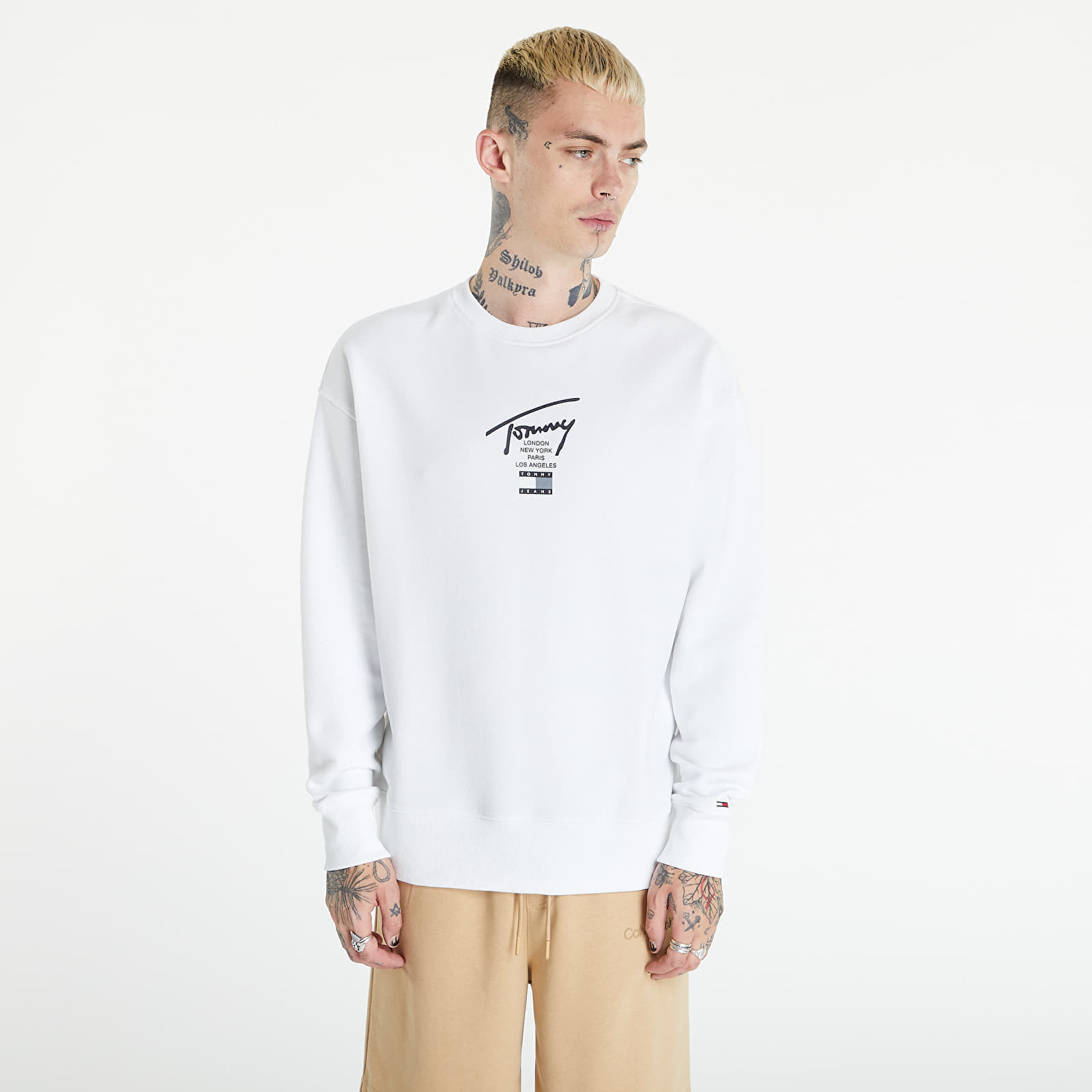 Mikinas ar kapuci un sporta krekli TOMMY JEANS Modern Essential Sig Crew White