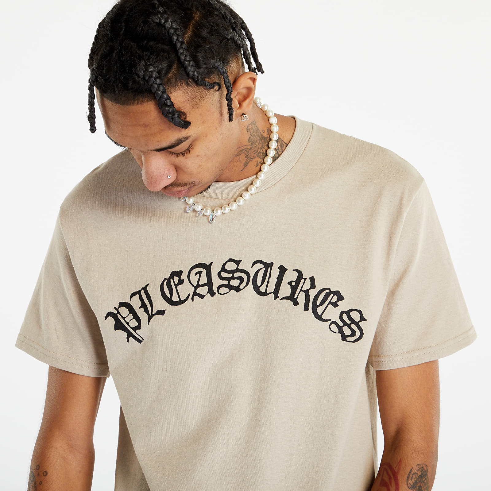   Μπλούζες PLEASURES Old E Logo T-Shirt Sand