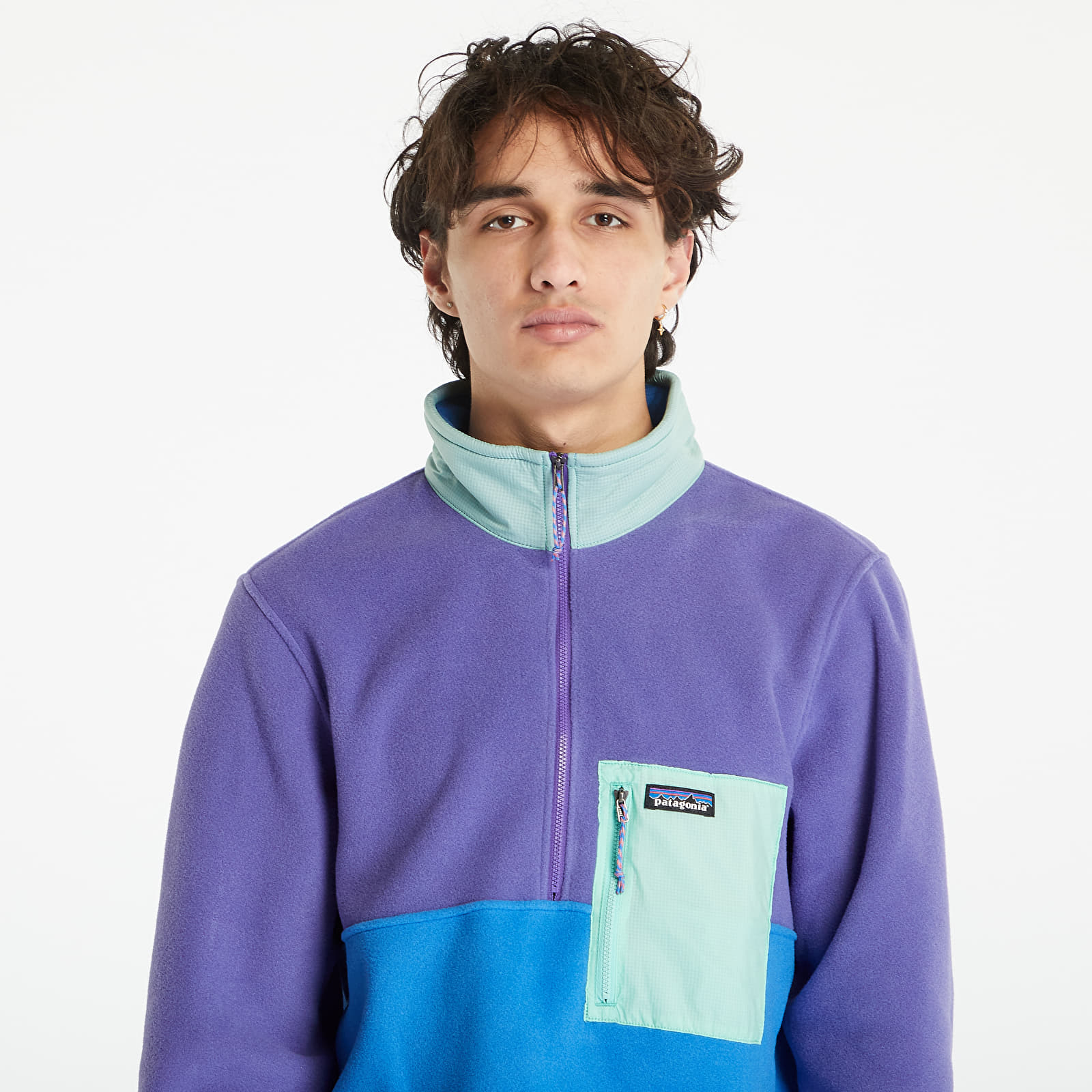 Hoodies och sweatshirts Patagonia M's Microdini 1/2 Zip P/O Bayou Blue