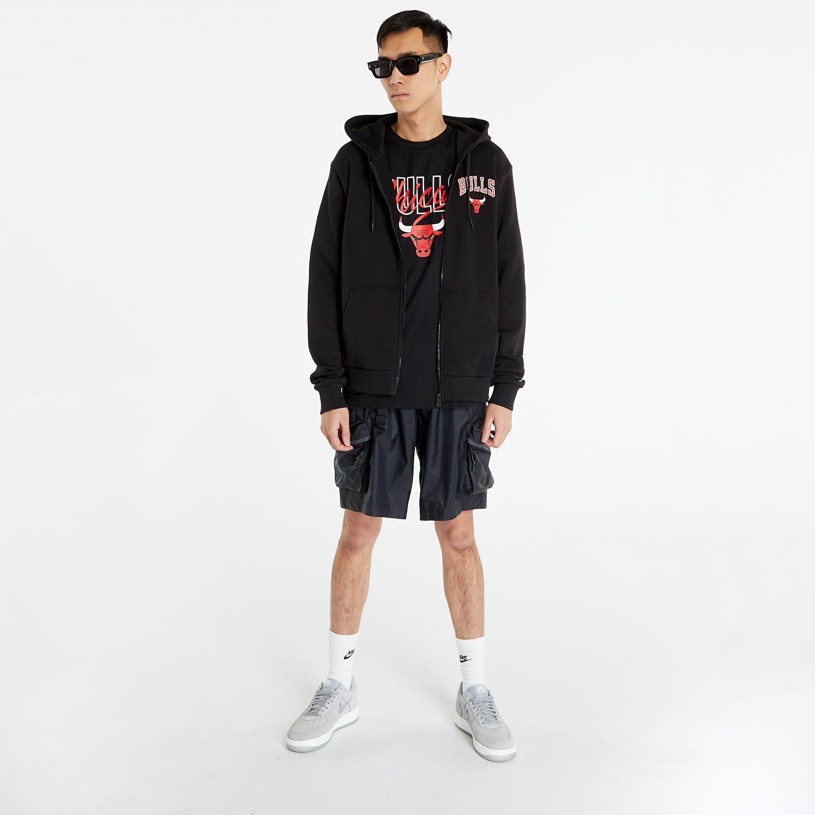 Mikiny New Era Chicago Bulls NBA Essential Zip Up Sweatshirt Black