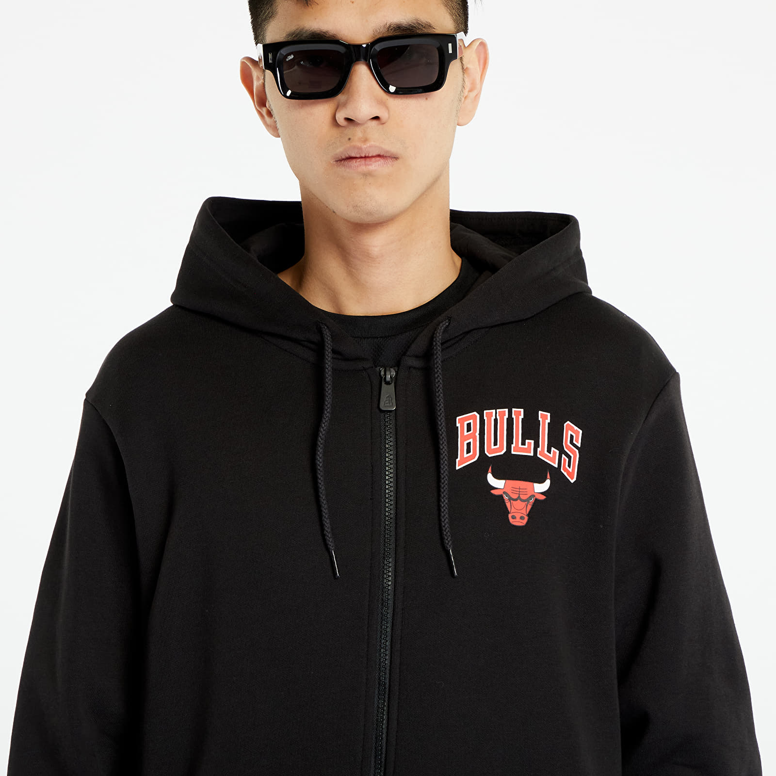 Mikiny New Era Chicago Bulls NBA Essential Zip Up Sweatshirt Black