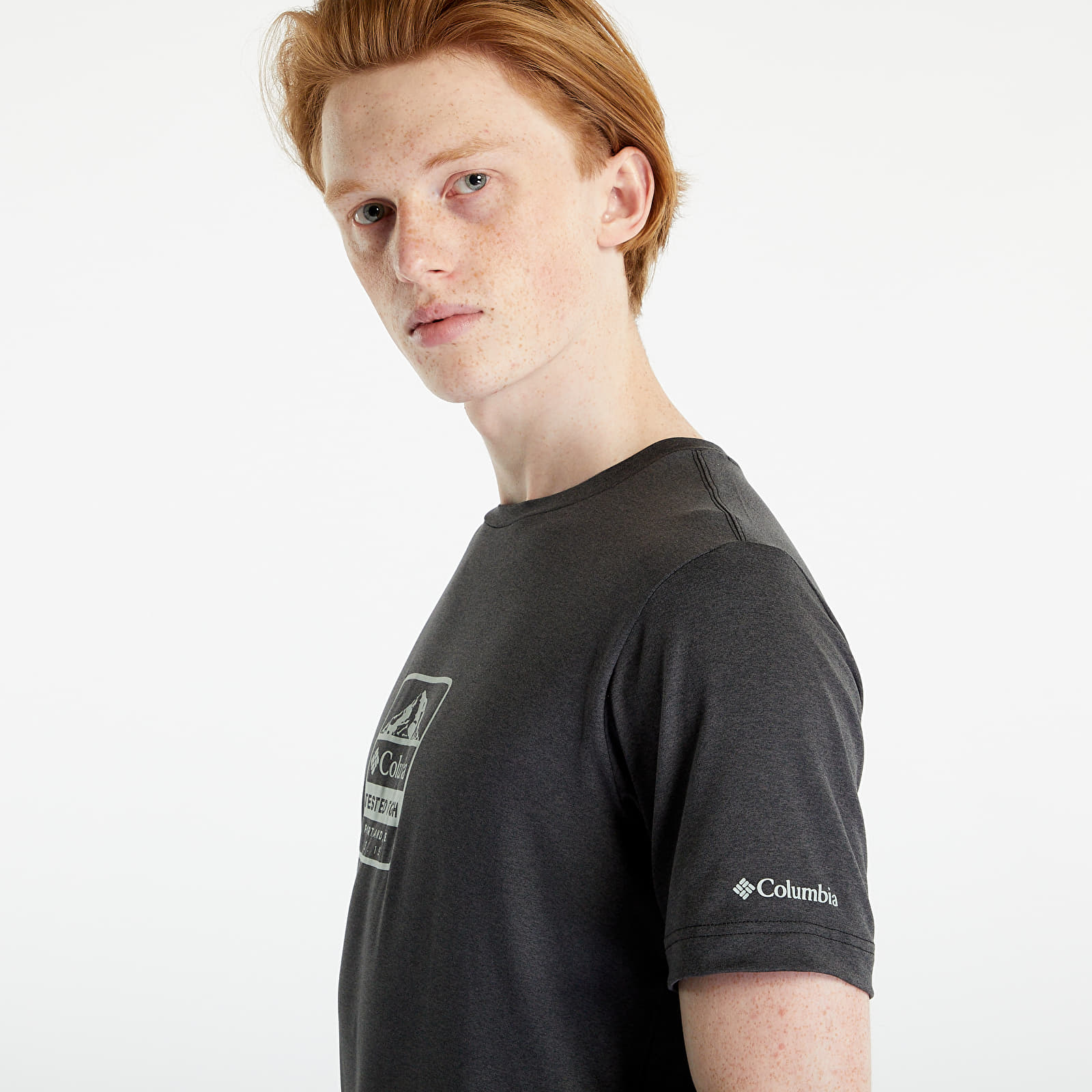 T-Shirts Columbia Tech Trail™ Front Graphic Short Sleeve Tee Black Heather/ Tes