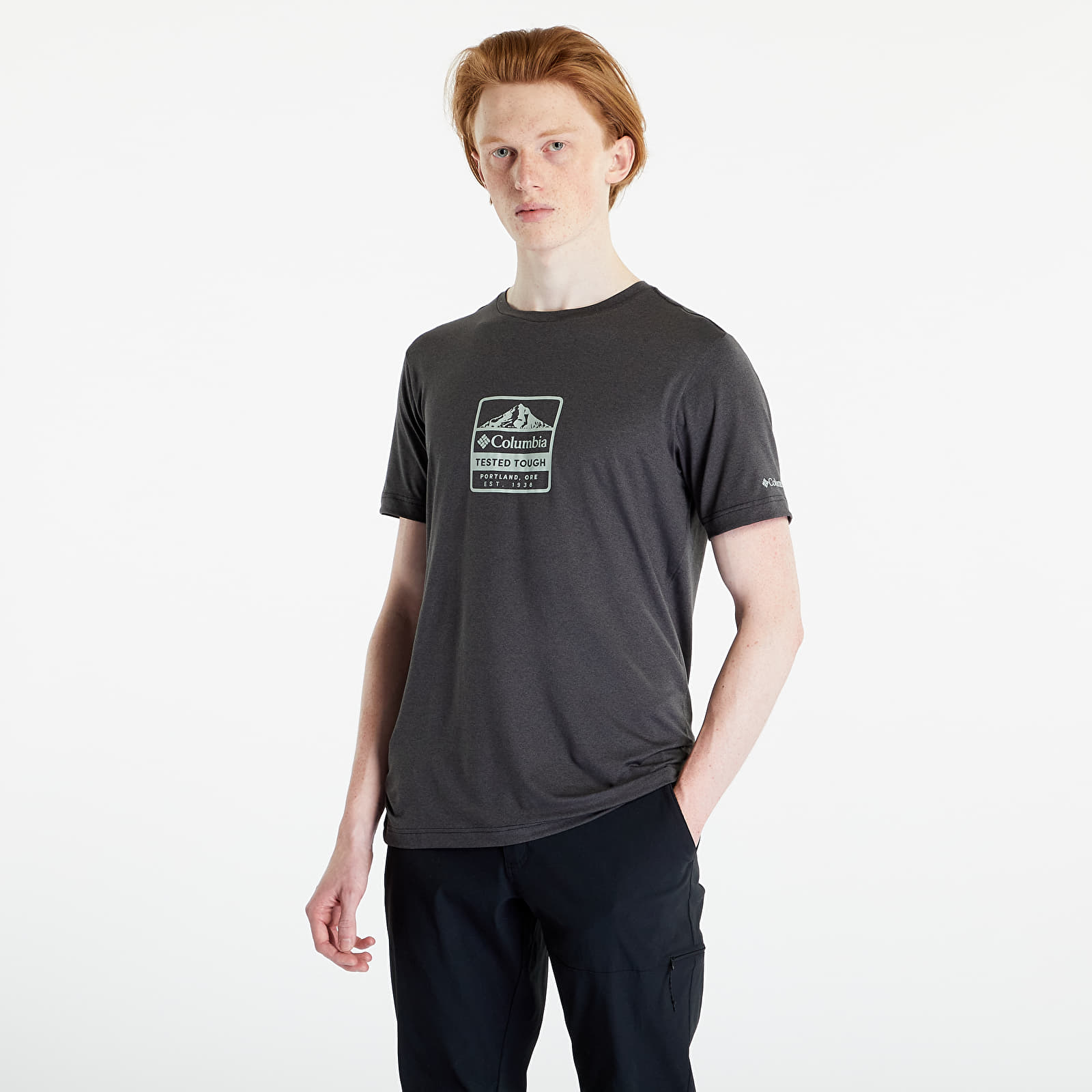T-Shirts Columbia Tech Trail™ Front Graphic Short Sleeve Tee Black Heather/ Tes