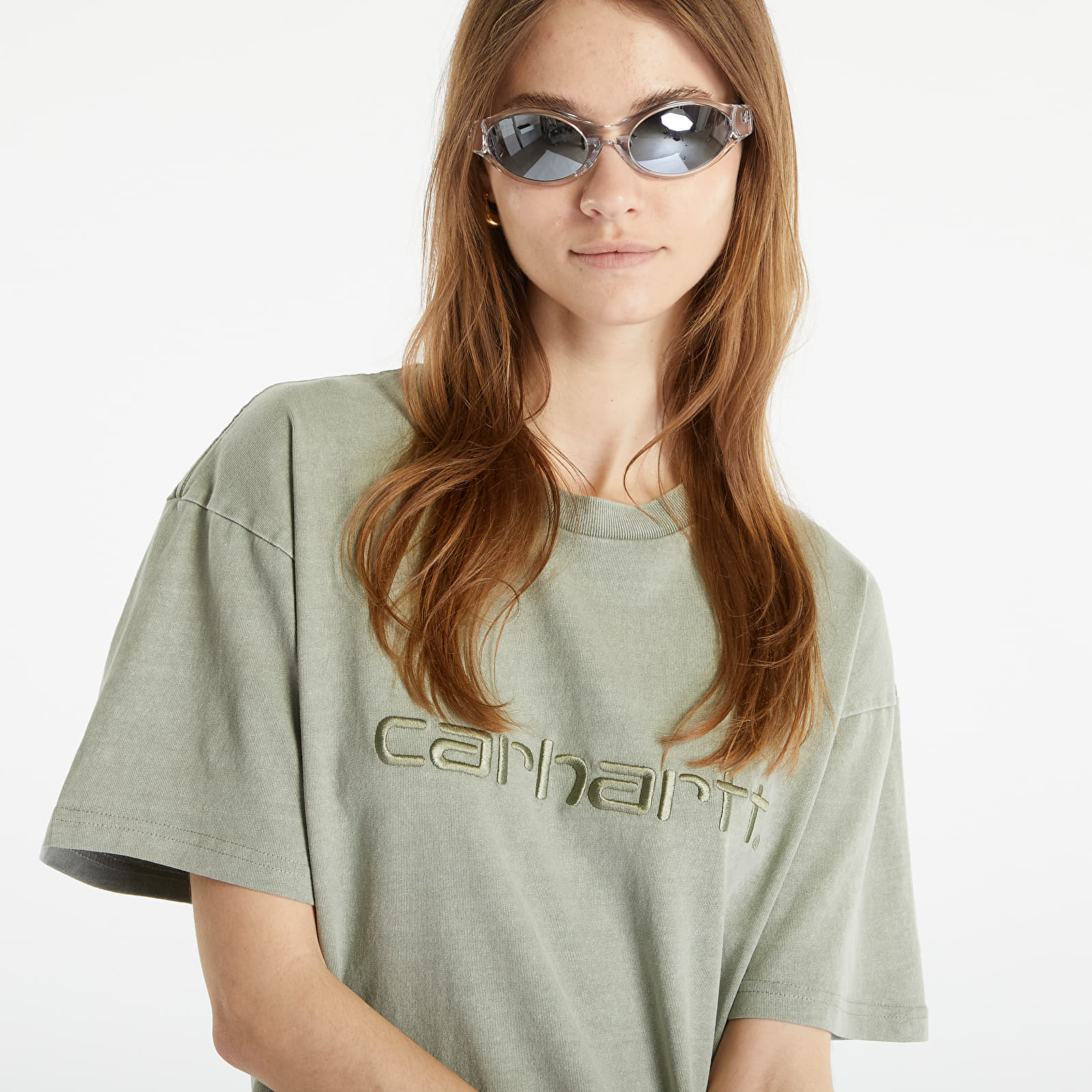 T-krekli Carhartt WIP Duster Short Sleeve T-Shirt UNISEX Yucca Garment Dyed