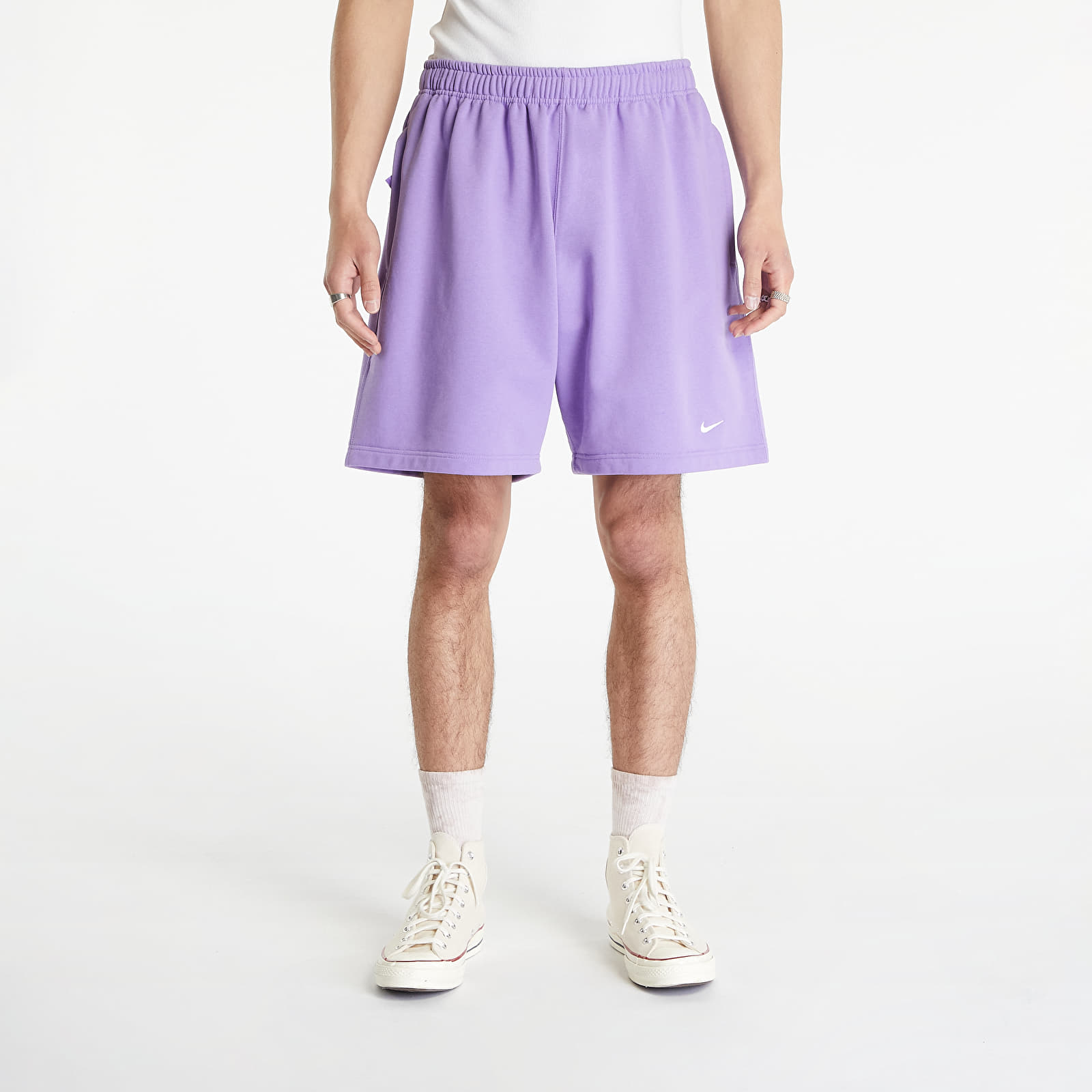 Šortky Nike Solo Swoosh Men's French Terry Shorts Space Purple/ White