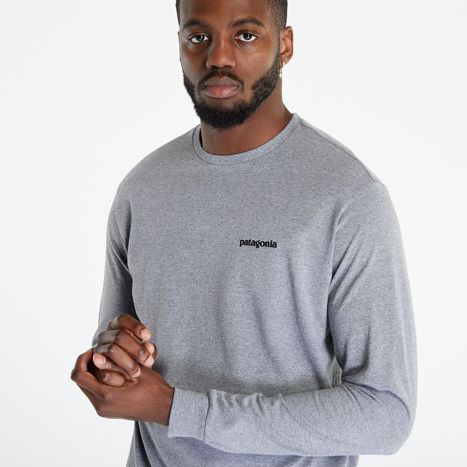 Trička Patagonia Long Sleeve P-6 Logo Responsibili-Tee Gravel Heather