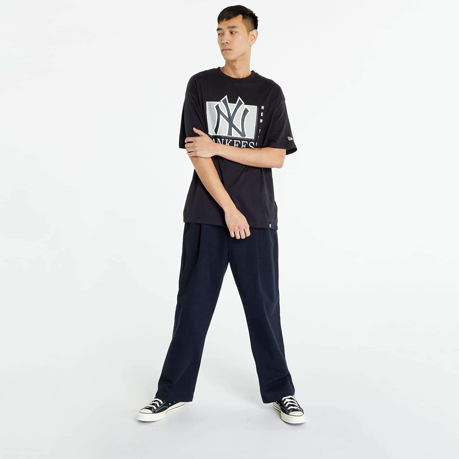 Koszulki New Era New York Yankees Team Wordmark Oversized Tee Navy/ White