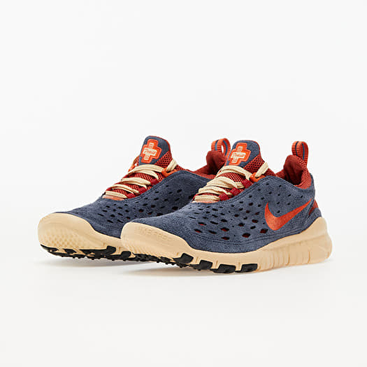 Turnschuhe und Schuhe fur Manner Nike Free Run Trail Thunder Blue Orange Cinnabar Canvas Queens