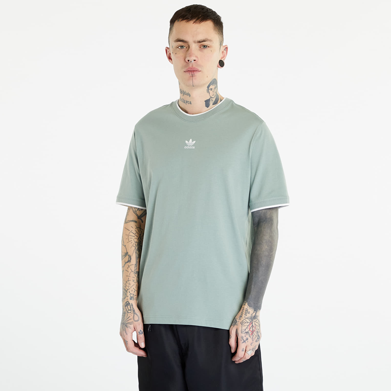 Adidas originals eqt tenis stripe t-shirt in green dh5145 top