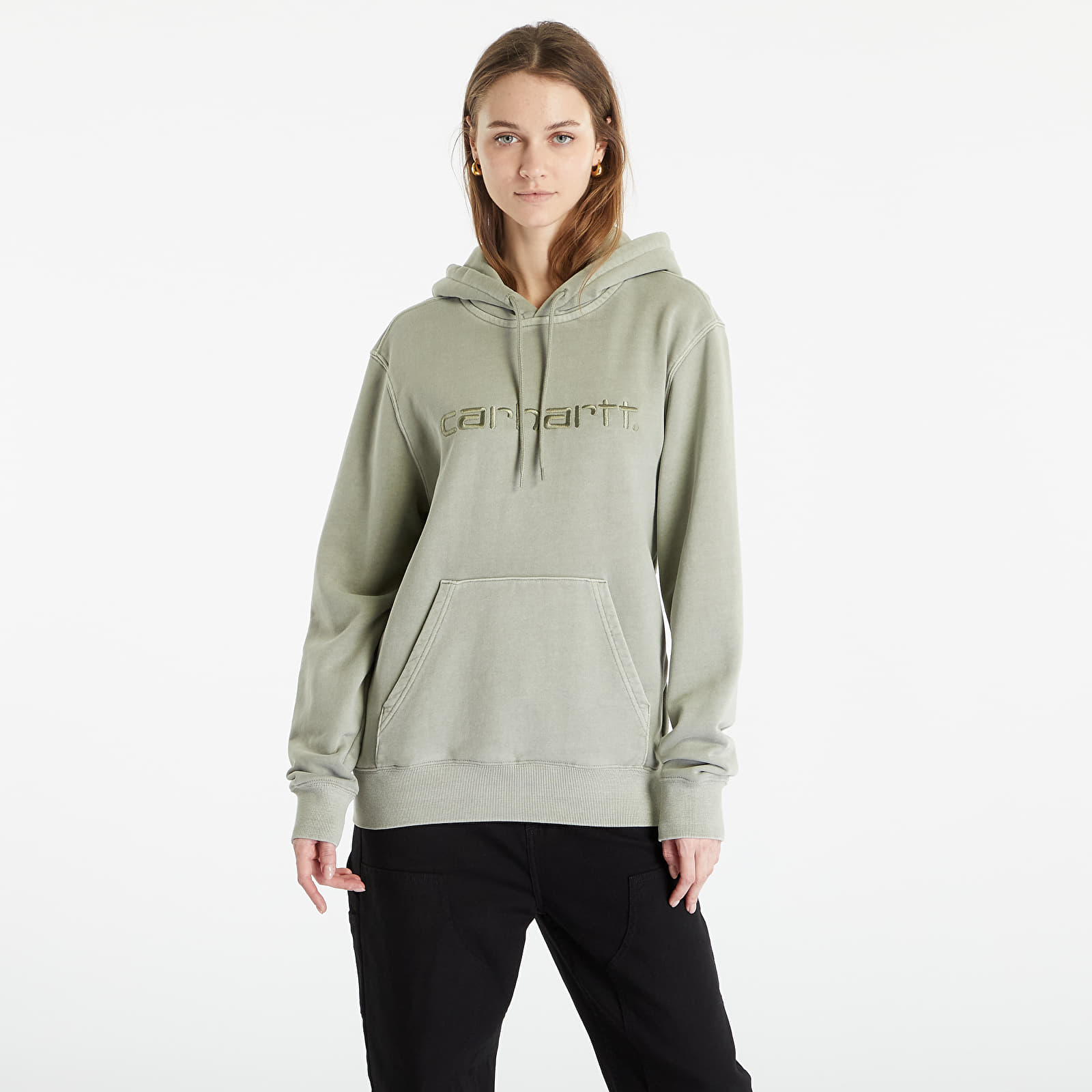 Суичърти Carhartt WIP Hooded Duster Sweat UNISEX Yucca Garment Dyed