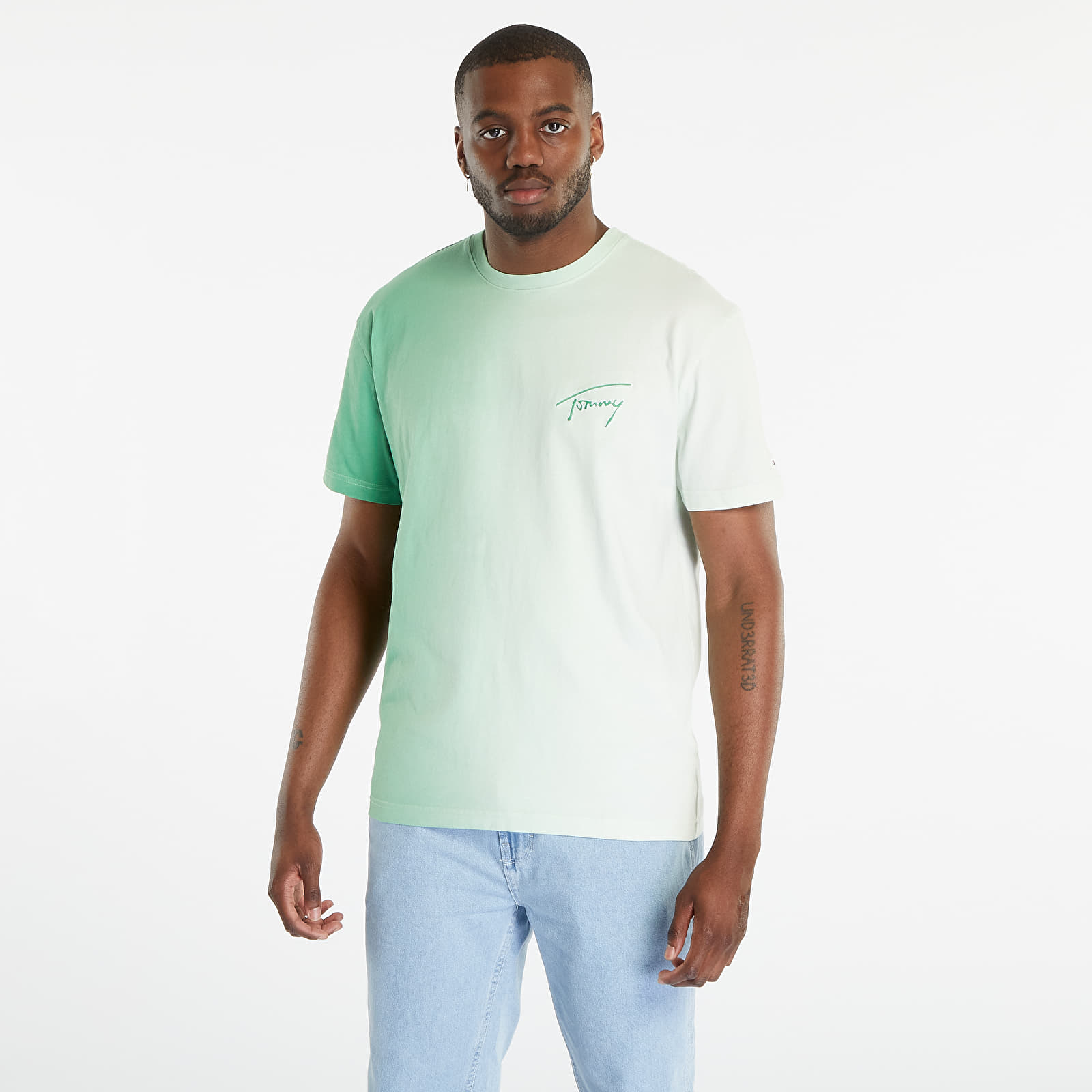 Tricouri TOMMY JEANS Dip Dye Classic FIt T-Shirt Green