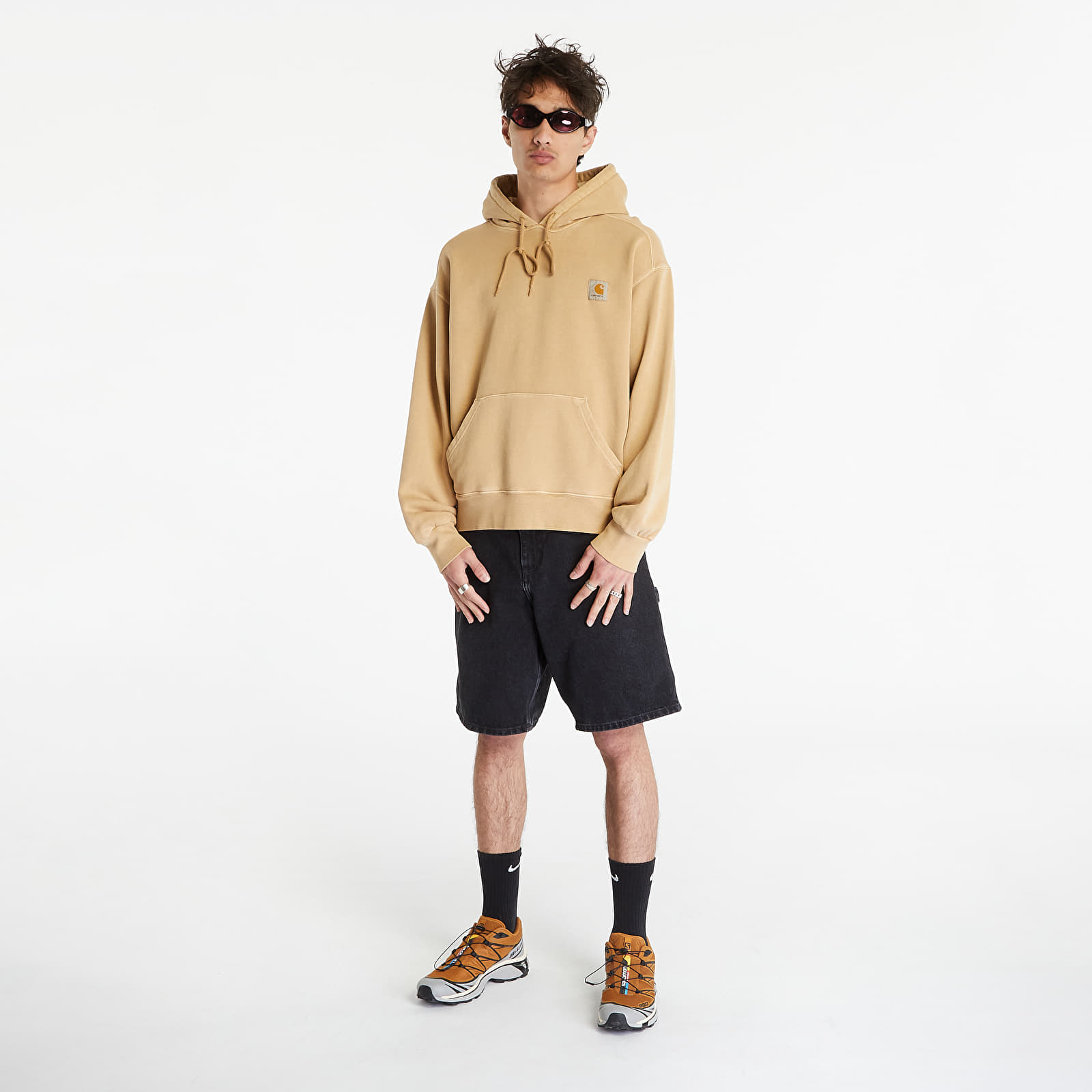 Shorts Carhartt WIP Single Knee Short Black Stone Washed