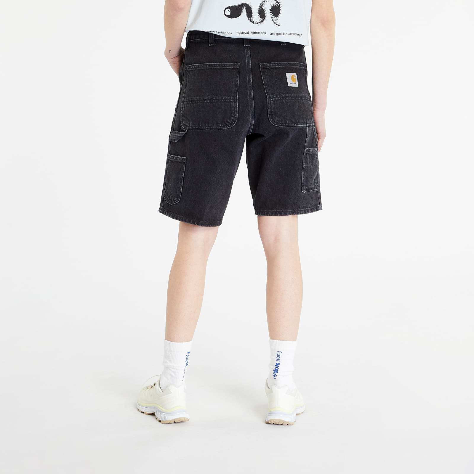 Shorts Carhartt WIP Single Knee Short Black Stone Washed