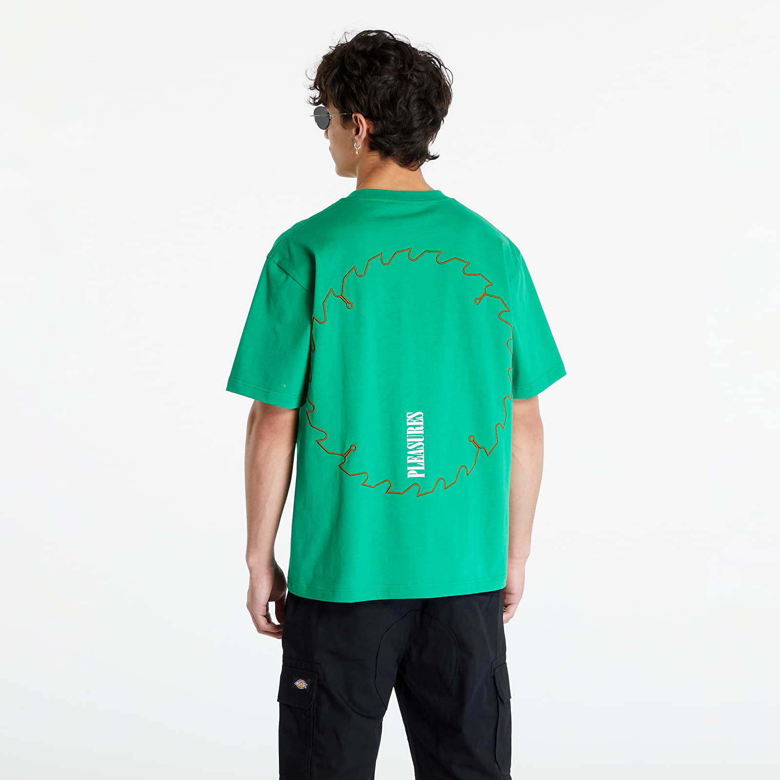 T-shirts PLEASURES Saw Heavyweight T-Shirt Green